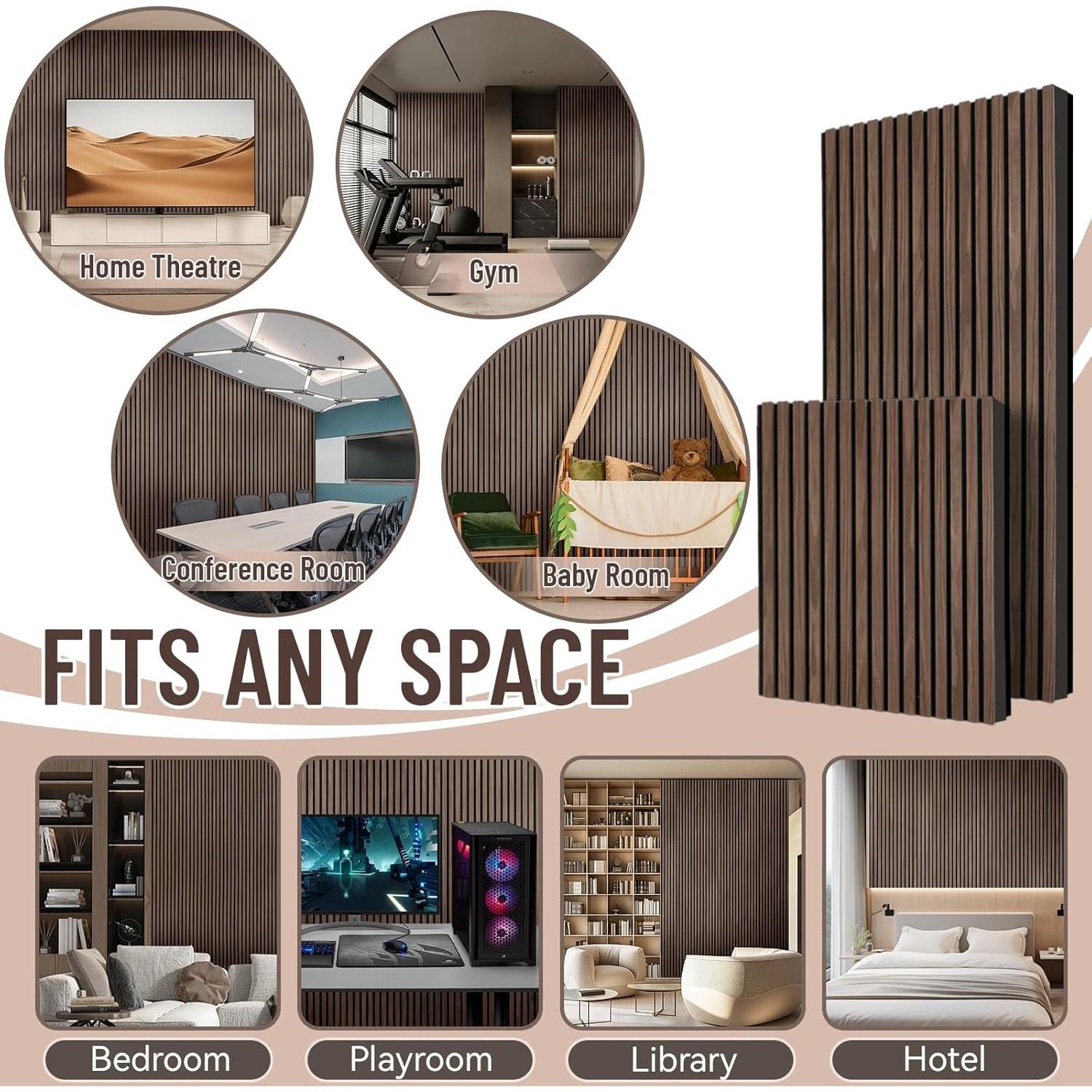 Paneles Acústicos Plegables AKK-STAVE 240x60 cm Roble Clásico