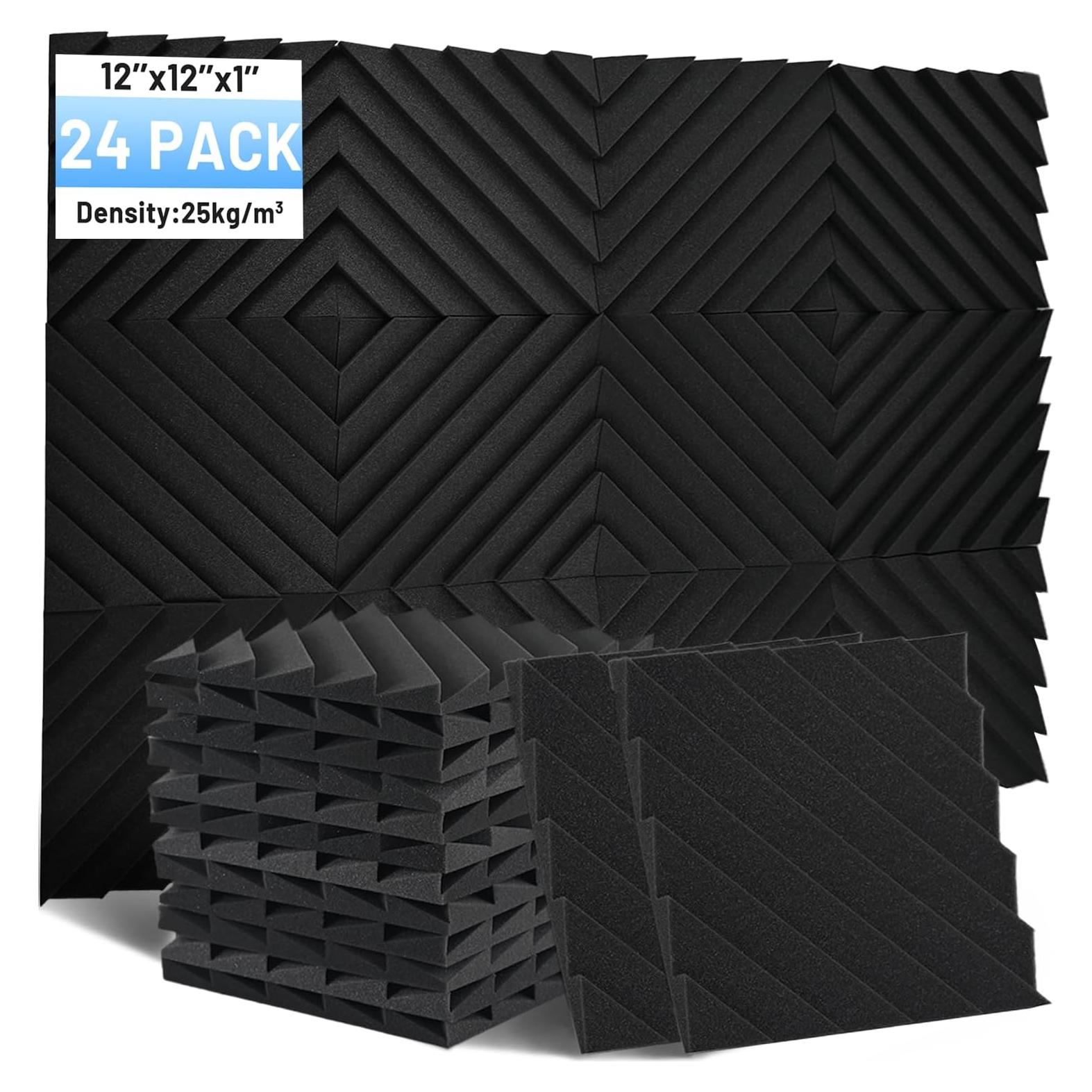 Focusound 24 Paneles de Espuma Acústica Aislantes de Sonido