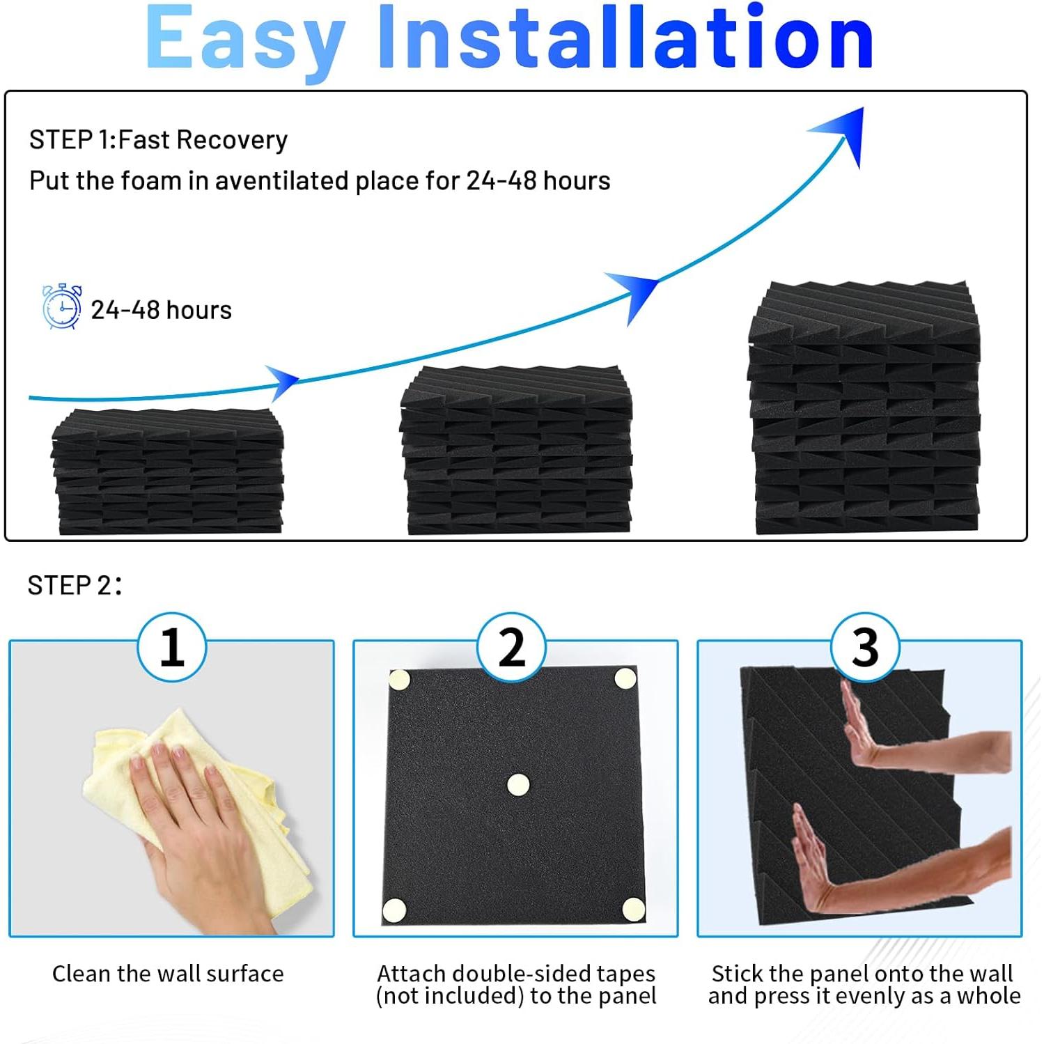Focusound 24 Paneles de Espuma Acústica Aislantes de Sonido