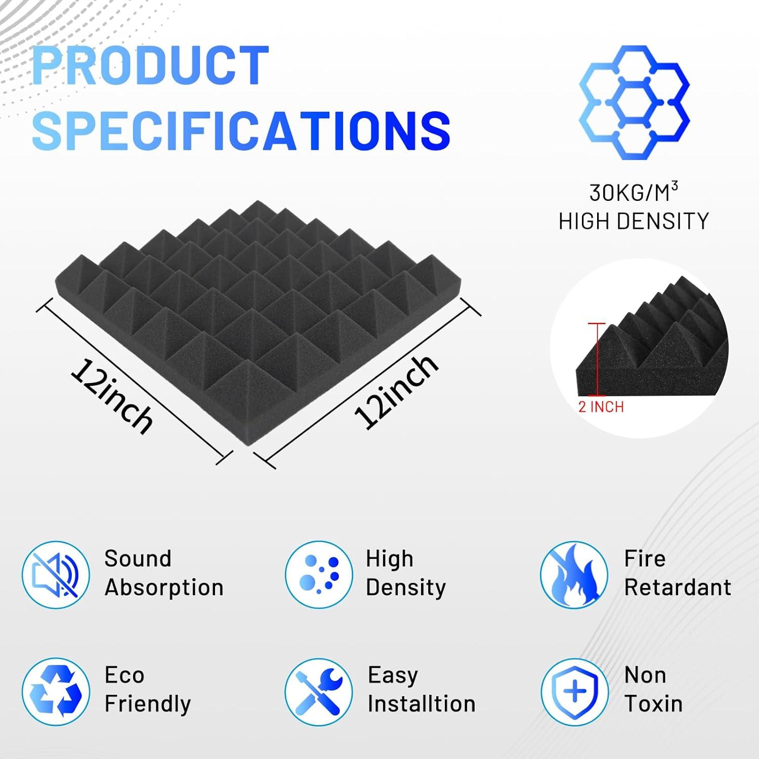 Paneles Acústicos Aislantes Focusound 36 Piezas 30.48x30.48cm