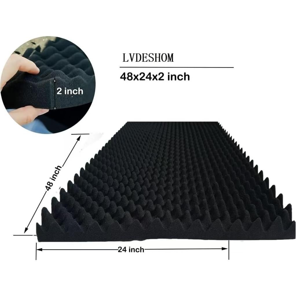 Paneles Acústicos de Espuma de Huevo WEN-JZT 121.9x60.9x5.1cm Negro