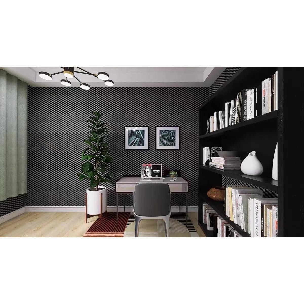 Paneles Acústicos de Espuma de Huevo WEN-JZT 121.9x60.9x5.1cm Negro