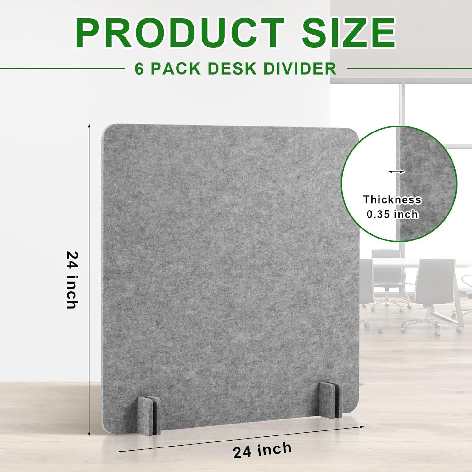 Divisor Acústico de Escritorio Kisston 6 Pack 60x60 cm Gris