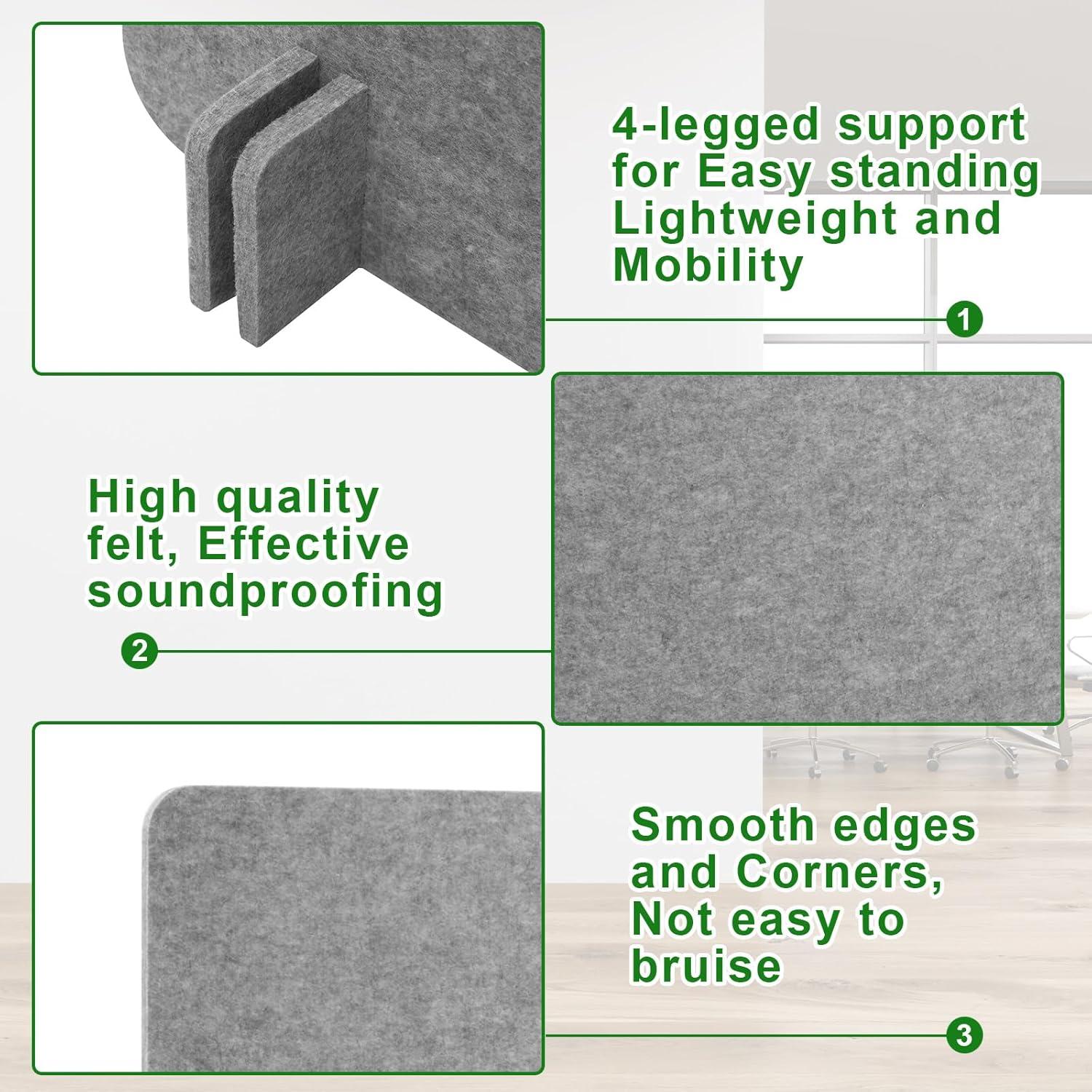 Divisor Acústico de Escritorio Kisston 6 Pack 60x60 cm Gris