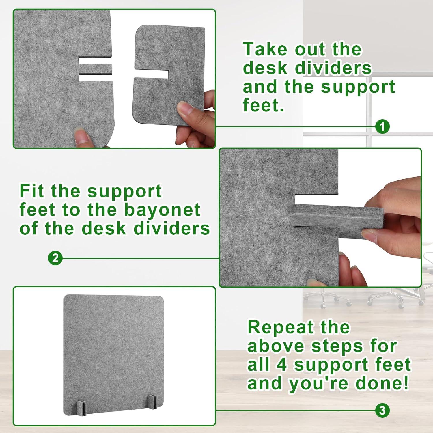 Divisor Acústico de Escritorio Kisston 6 Pack 60x60 cm Gris