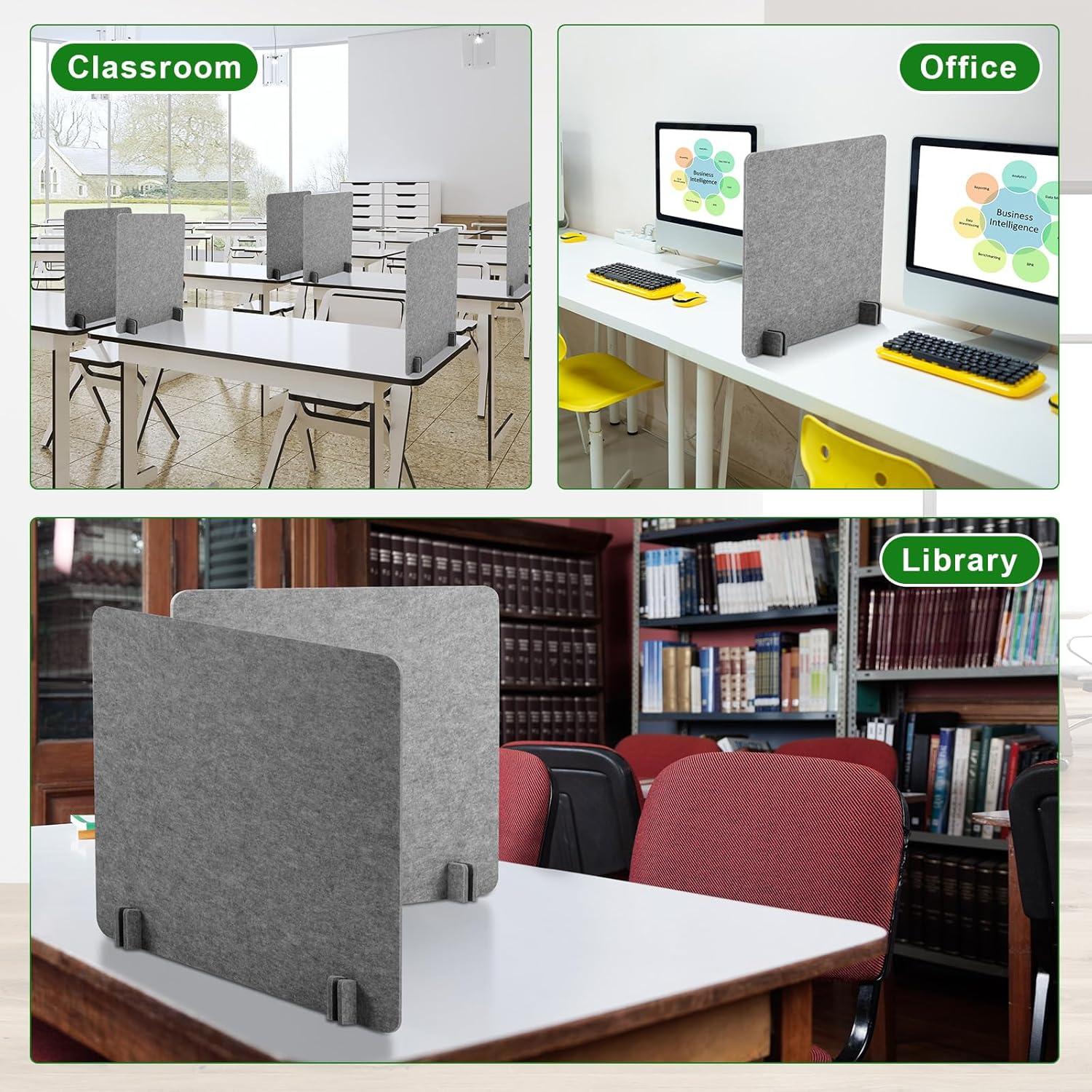 Divisor Acústico de Escritorio Kisston 6 Pack 60x60 cm Gris