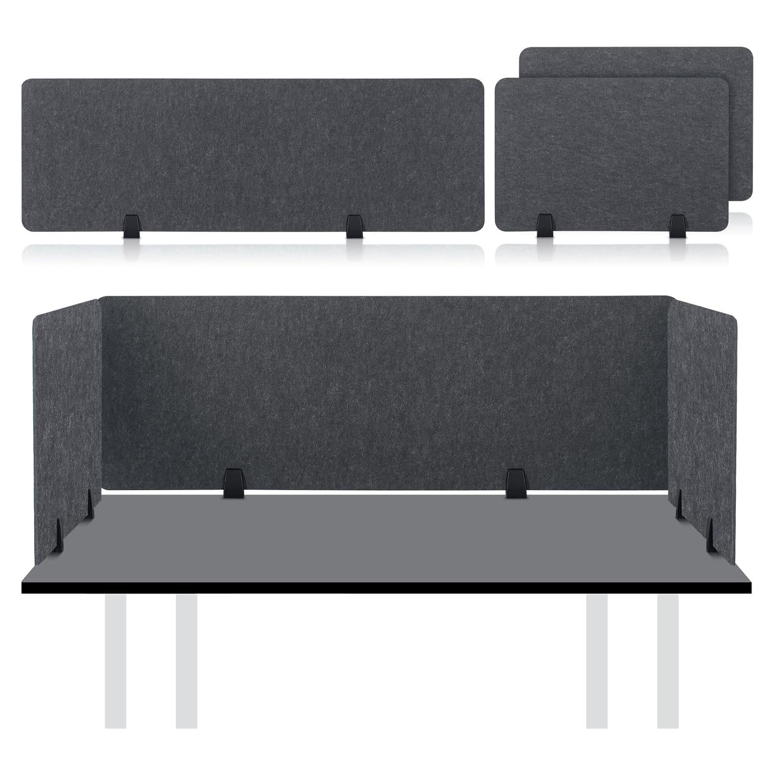 Divisores Acústicos de Escritorio Yaomiao 3 Pcs Gris 152.4x40.6cm