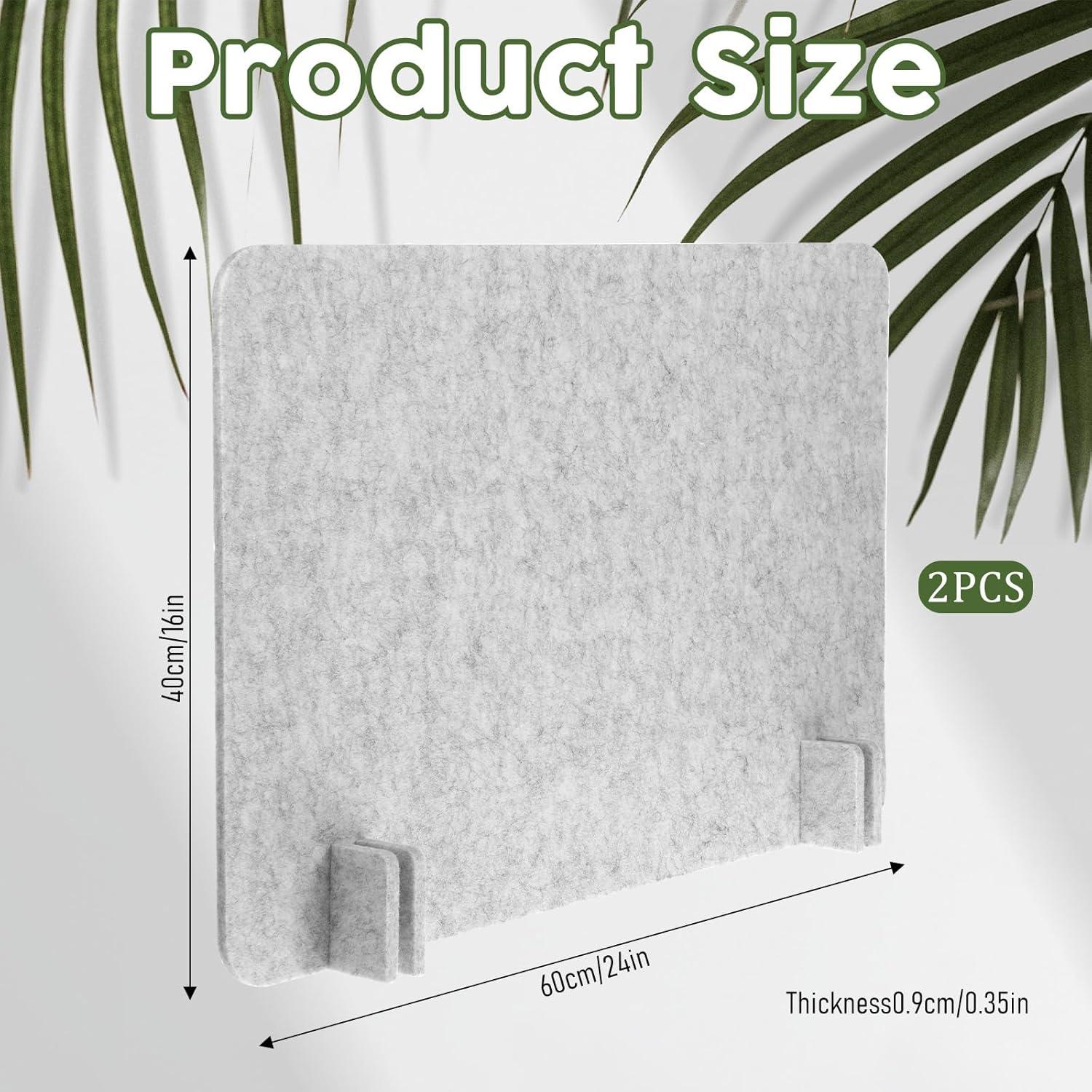 Panel de Privacidad Acústico BOHUIZ 2 Piezas 60x45cm Gris