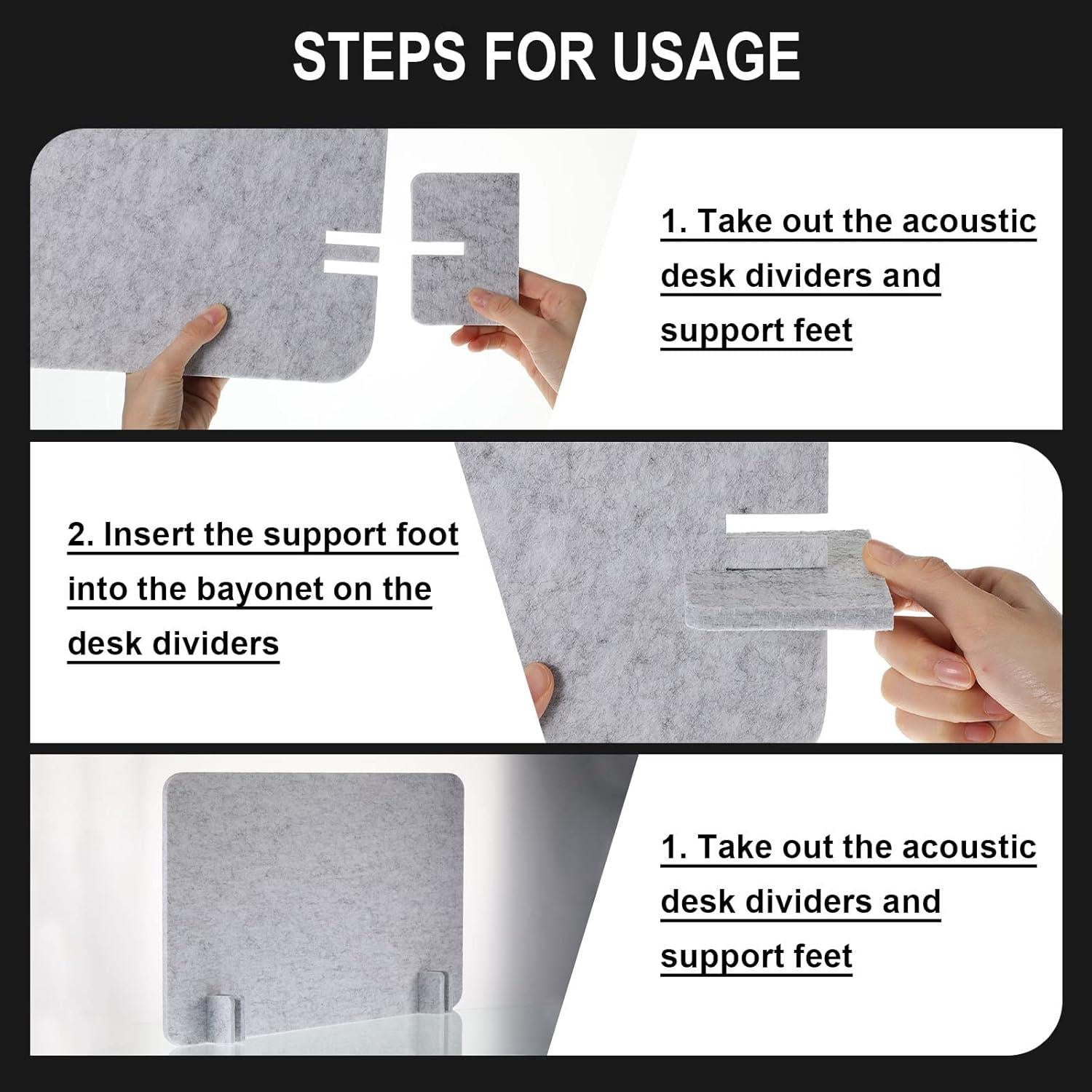 Divisor Acústico de Escritorio Fabbay 2 Pcs 40x60cm Gris