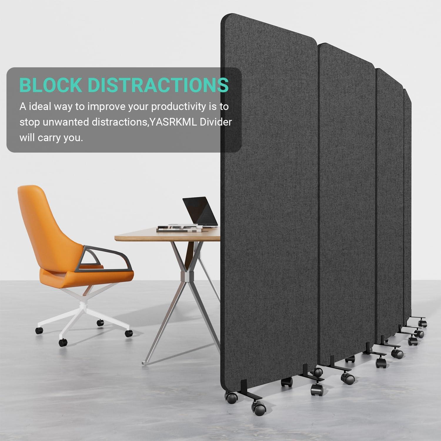 Divisor de habitación insonoro YASRKML 4 Paneles Gris Frío