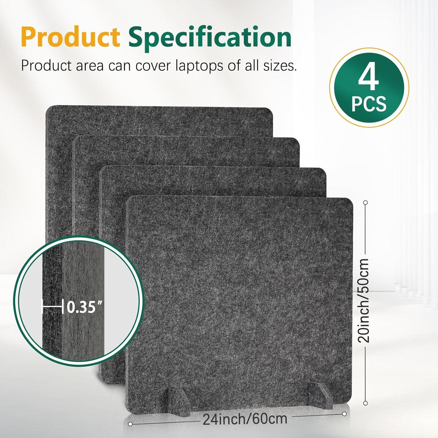 Divisores Acústicos de Escritorio DOLLAR BOSS 4PCS 61x51cm Gris