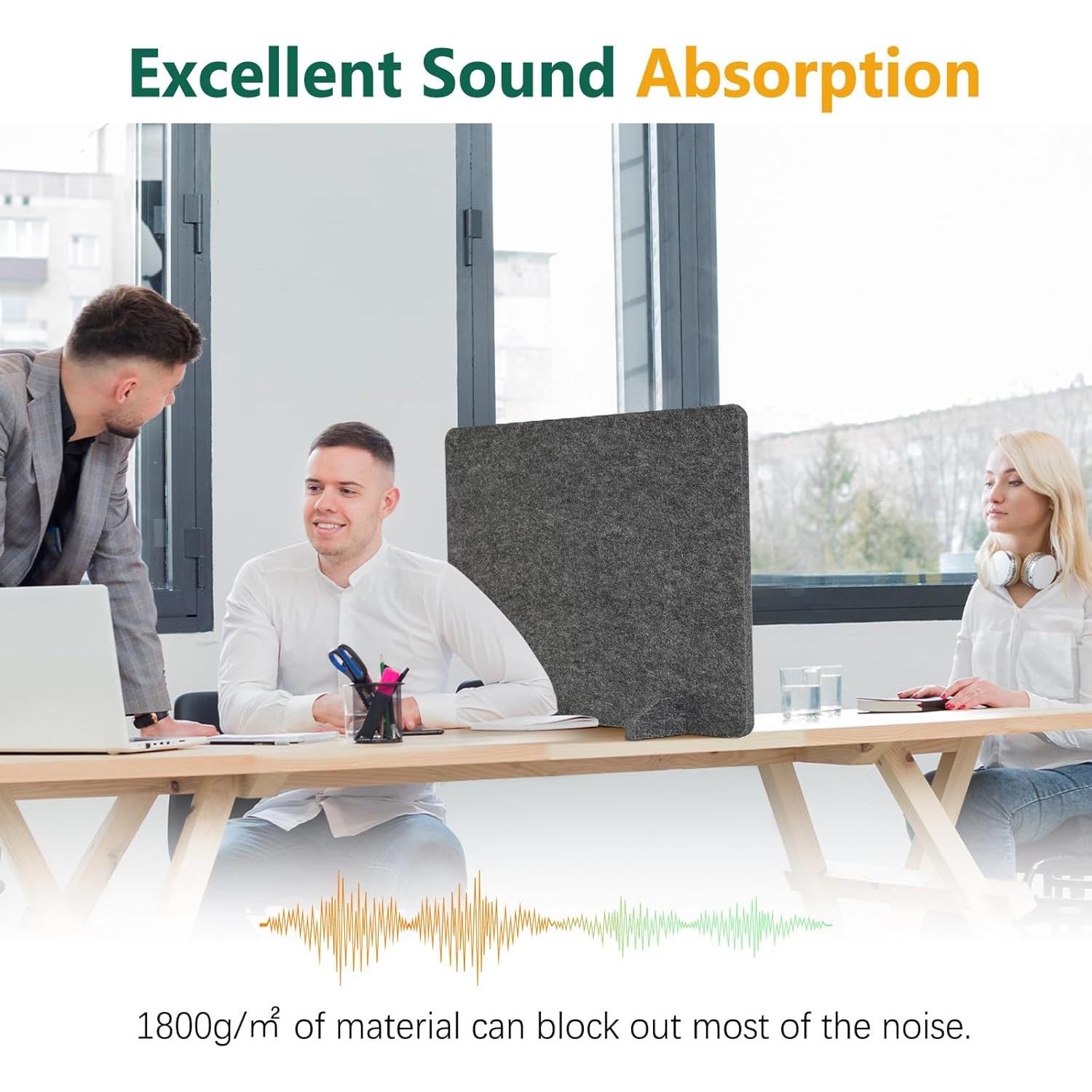 Divisores Acústicos de Escritorio DOLLAR BOSS 4PCS 61x51cm Gris