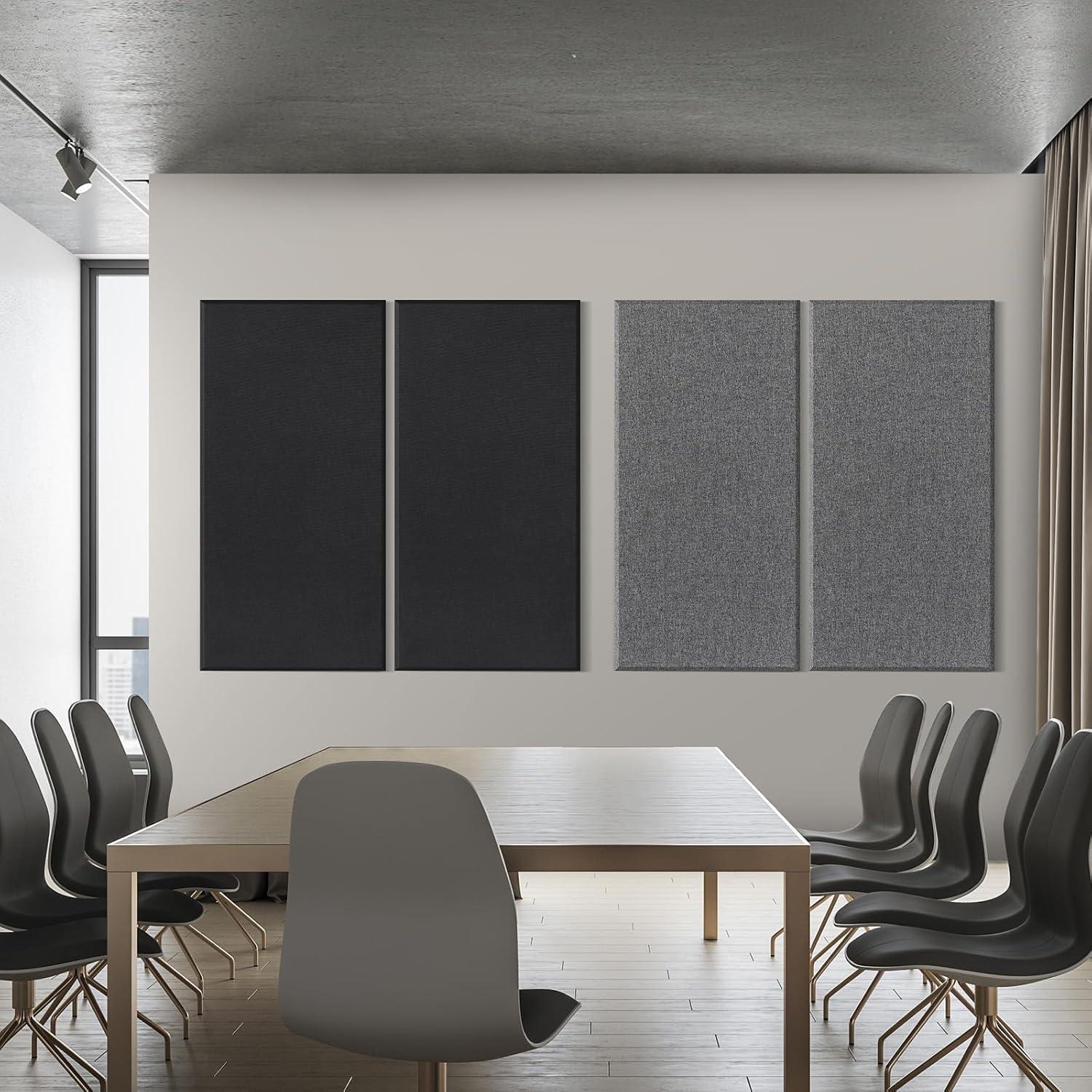 Paneles Acústicos de Fibra de Vidrio 120x60 cm Negro - 2 PCS