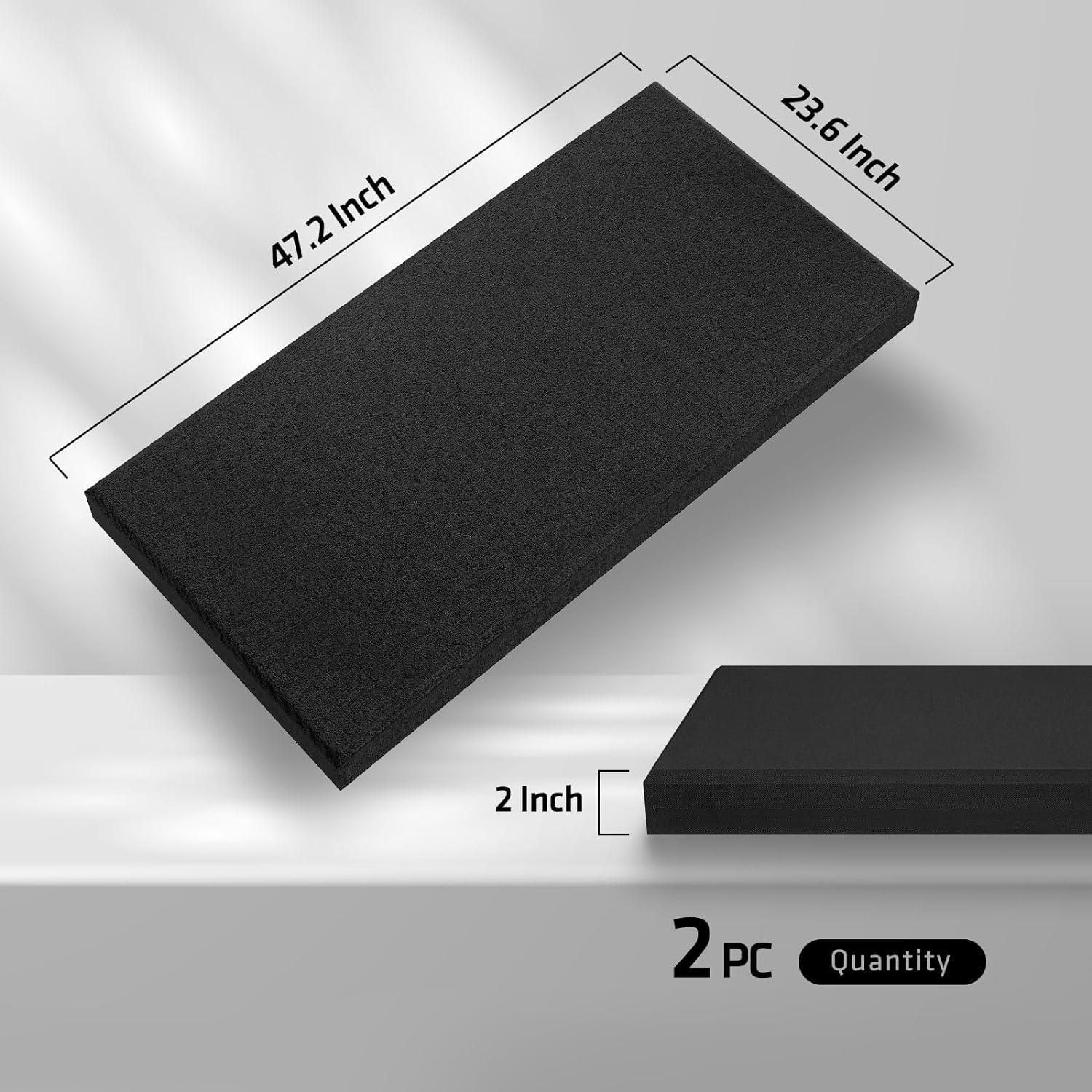 Paneles Acústicos de Fibra de Vidrio 120x60 cm Negro - 2 PCS