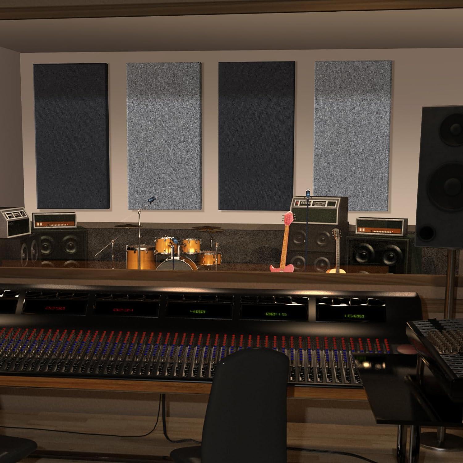 Paneles Acústicos de Fibra de Vidrio 120x60 cm Negro - 2 PCS