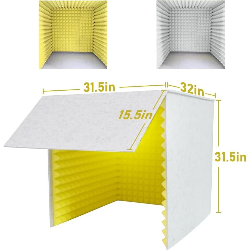 Cabina de Grabación Plegable Amarilla con Aislamiento Acústico