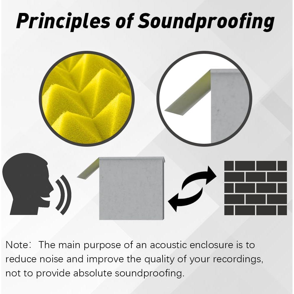 Cabina de Grabación Plegable Amarilla con Aislamiento Acústico