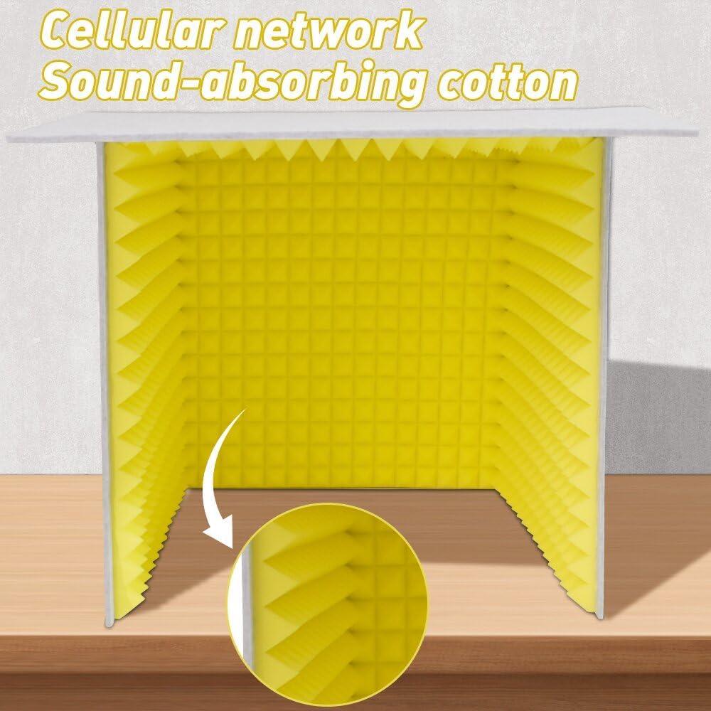 Cabina de Grabación Plegable Amarilla con Aislamiento Acústico