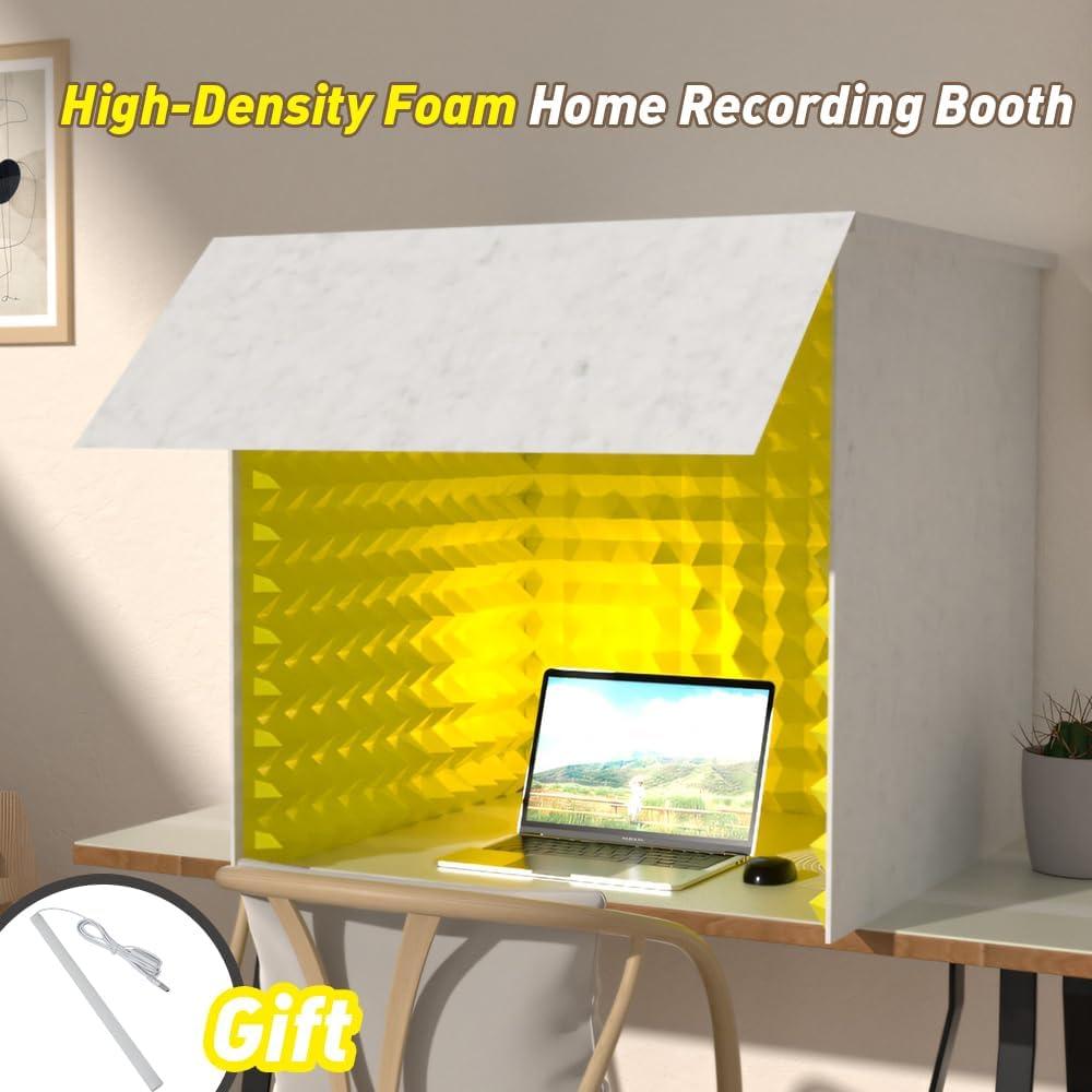 Cabina de Grabación Plegable Amarilla con Aislamiento Acústico