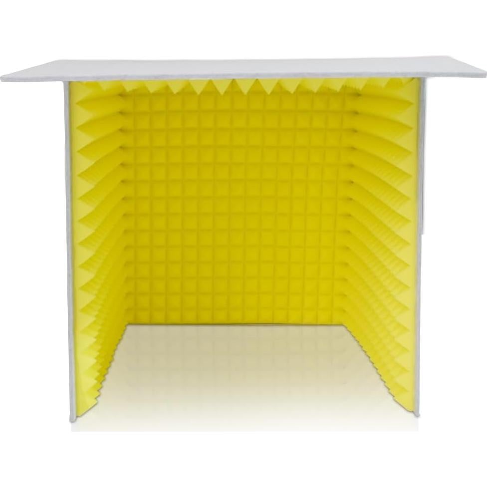 Cabina de Grabación Plegable Amarilla con Aislamiento Acústico