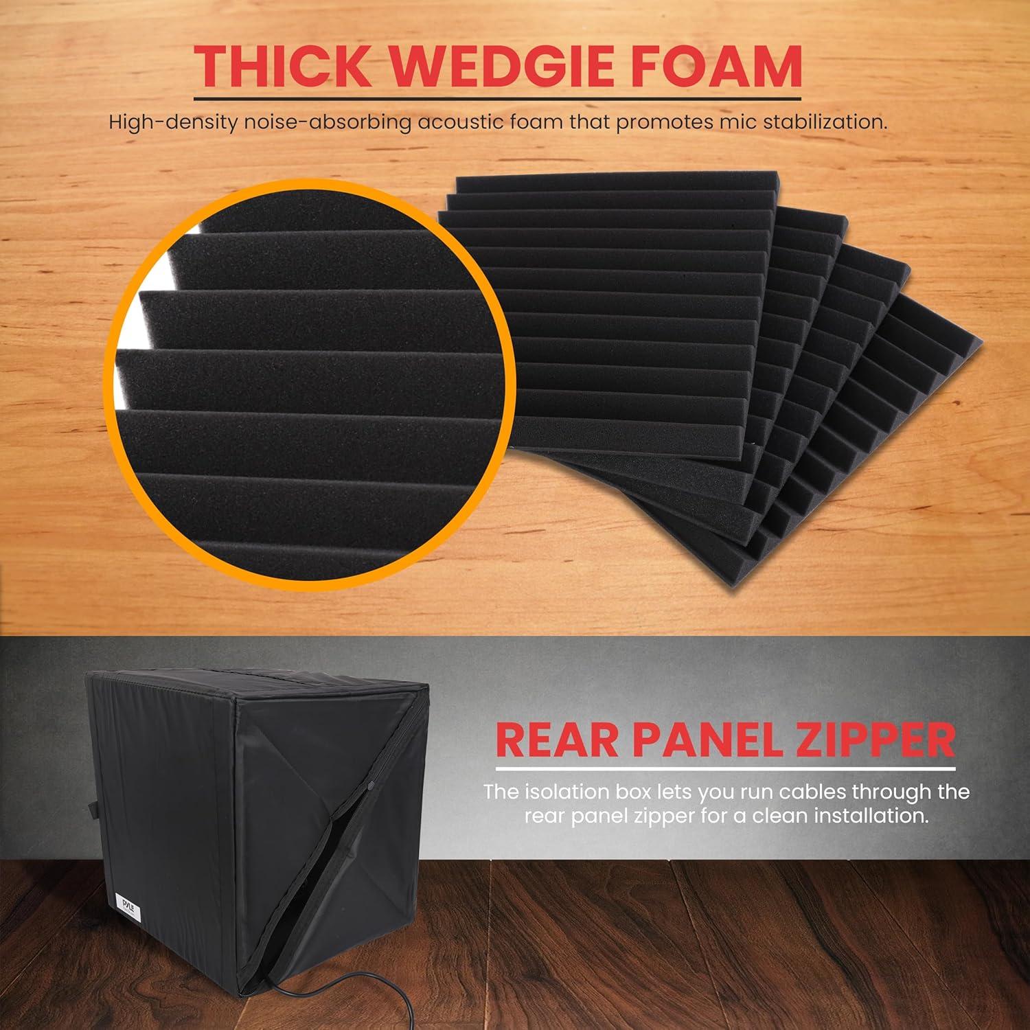 Caja de Aislamiento Acústico Pyle PSIB27.5 - 30.99x33.02x33.78 cm