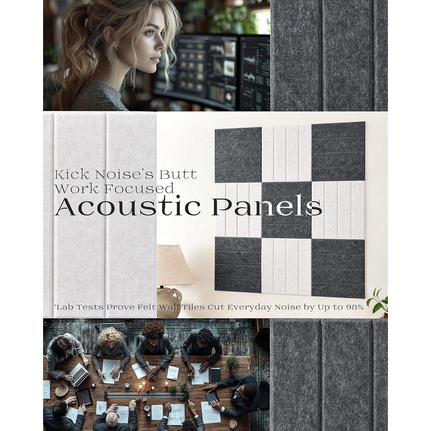 Paneles Acústicos Modulares PebblingQ 30x30 cm Fieltro 9 Piezas