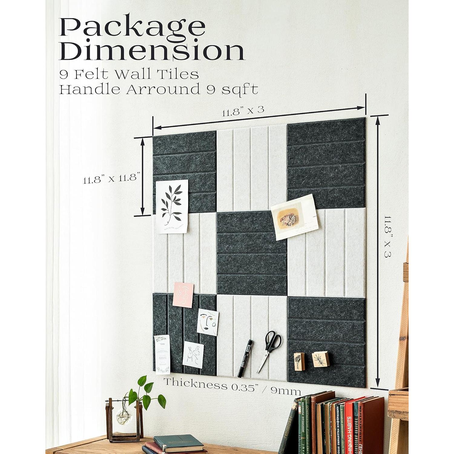 Paneles Acústicos Modulares PebblingQ 30x30 cm Fieltro 9 Piezas