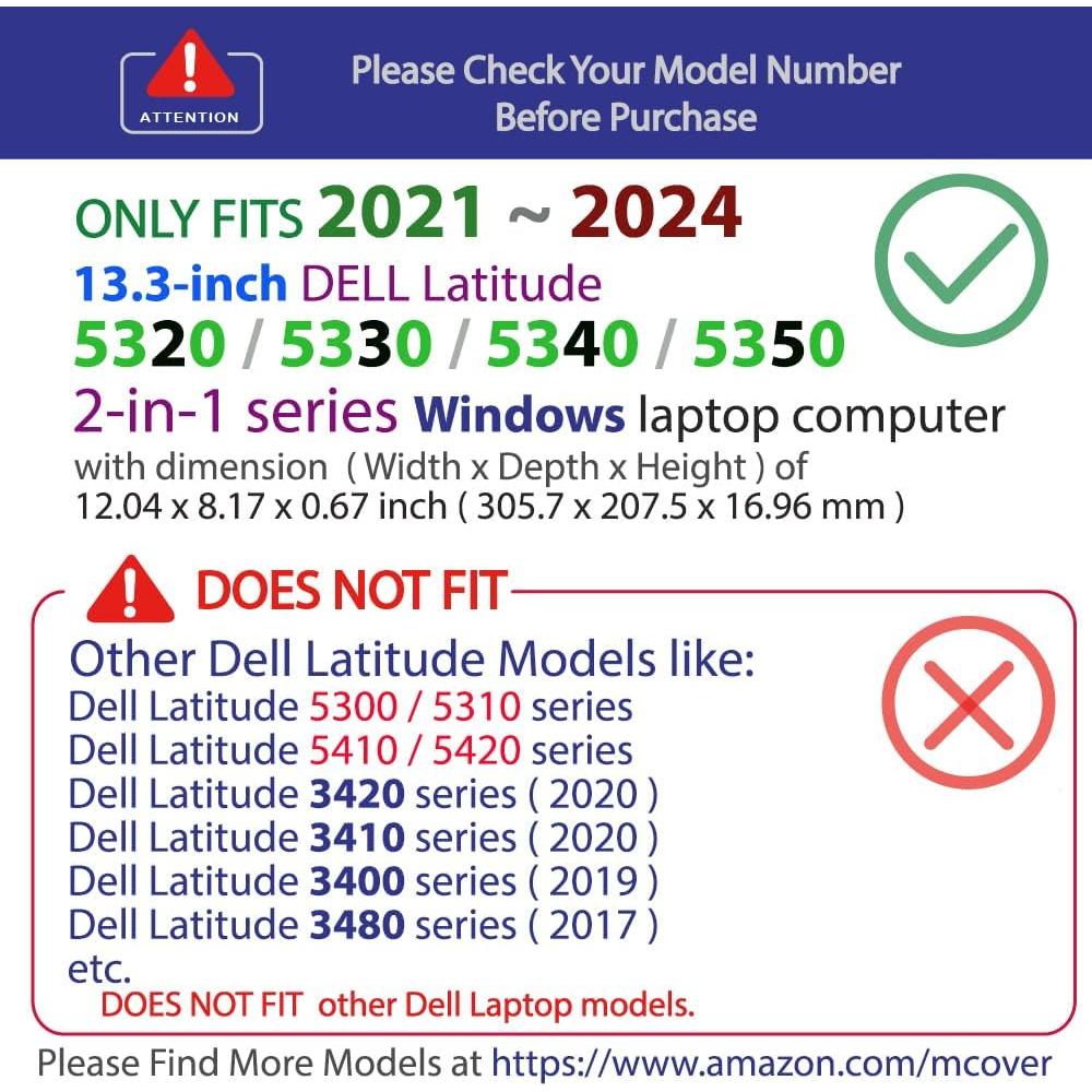 Funda mCover para Dell Latitude 5320 5330 5340 5350 2021-2024 - Púrpura