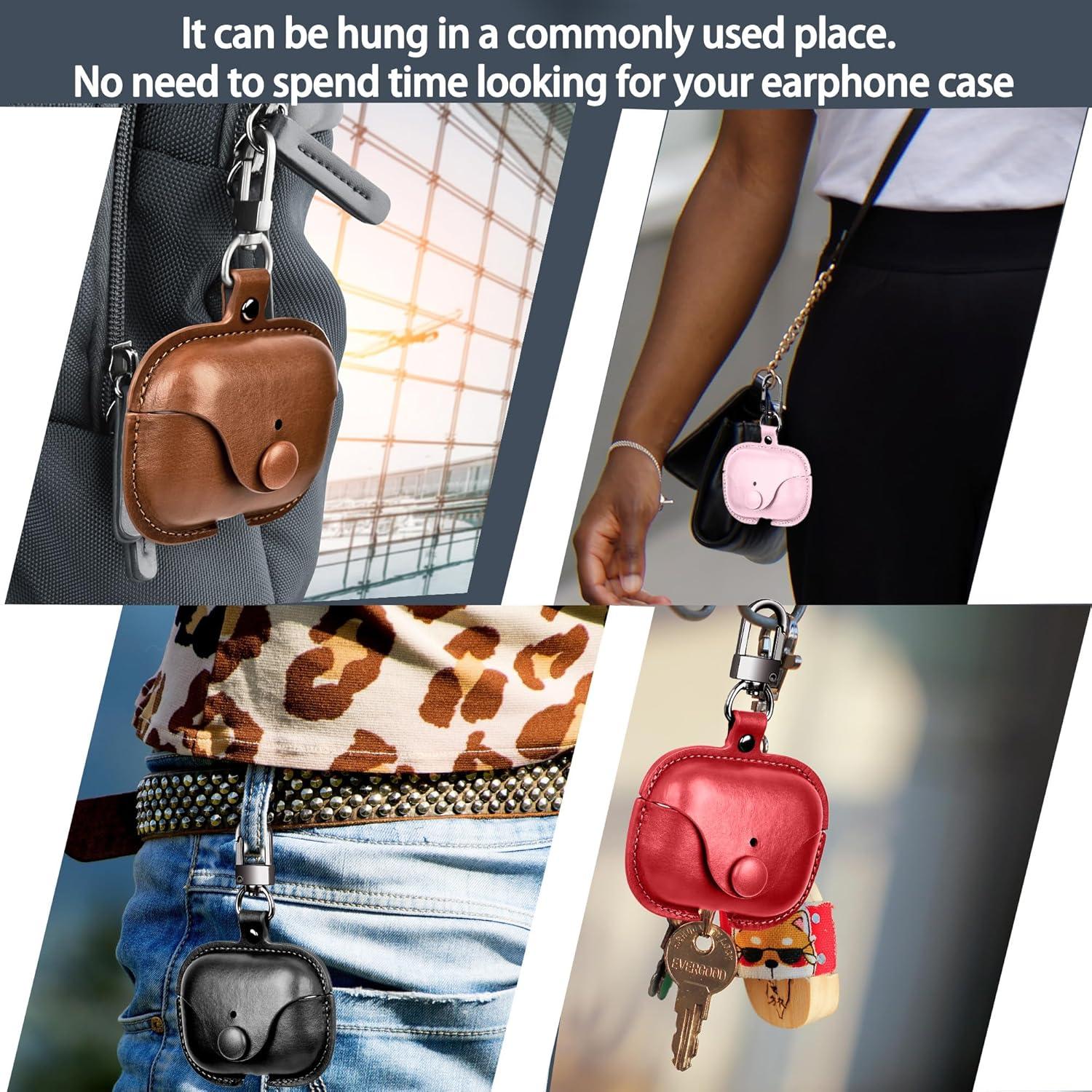 Funda de Cuero SURANBULI para AirPods 4 - Negro, Resistente