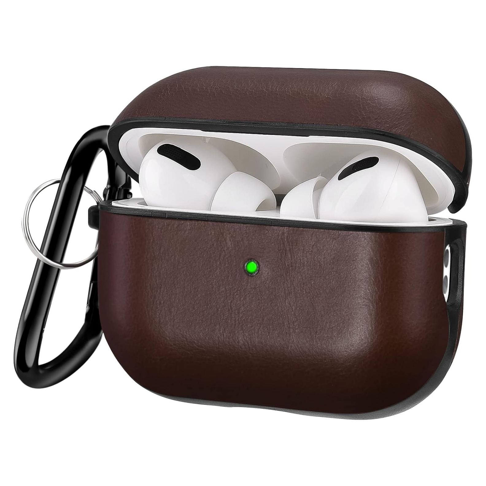 Funda de cuero V-MORO para Airpods Pro 2 - Marrón oscuro