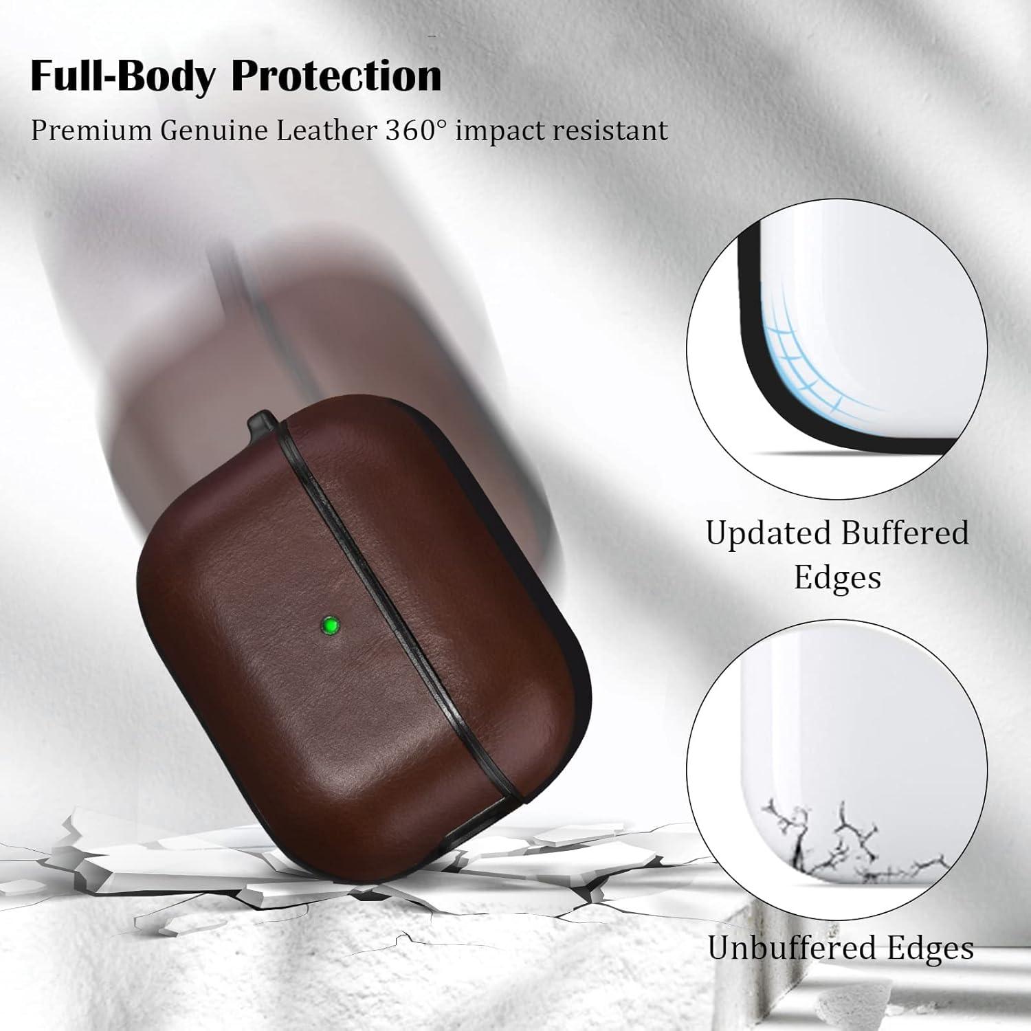 Funda de cuero V-MORO para Airpods Pro 2 - Marrón oscuro