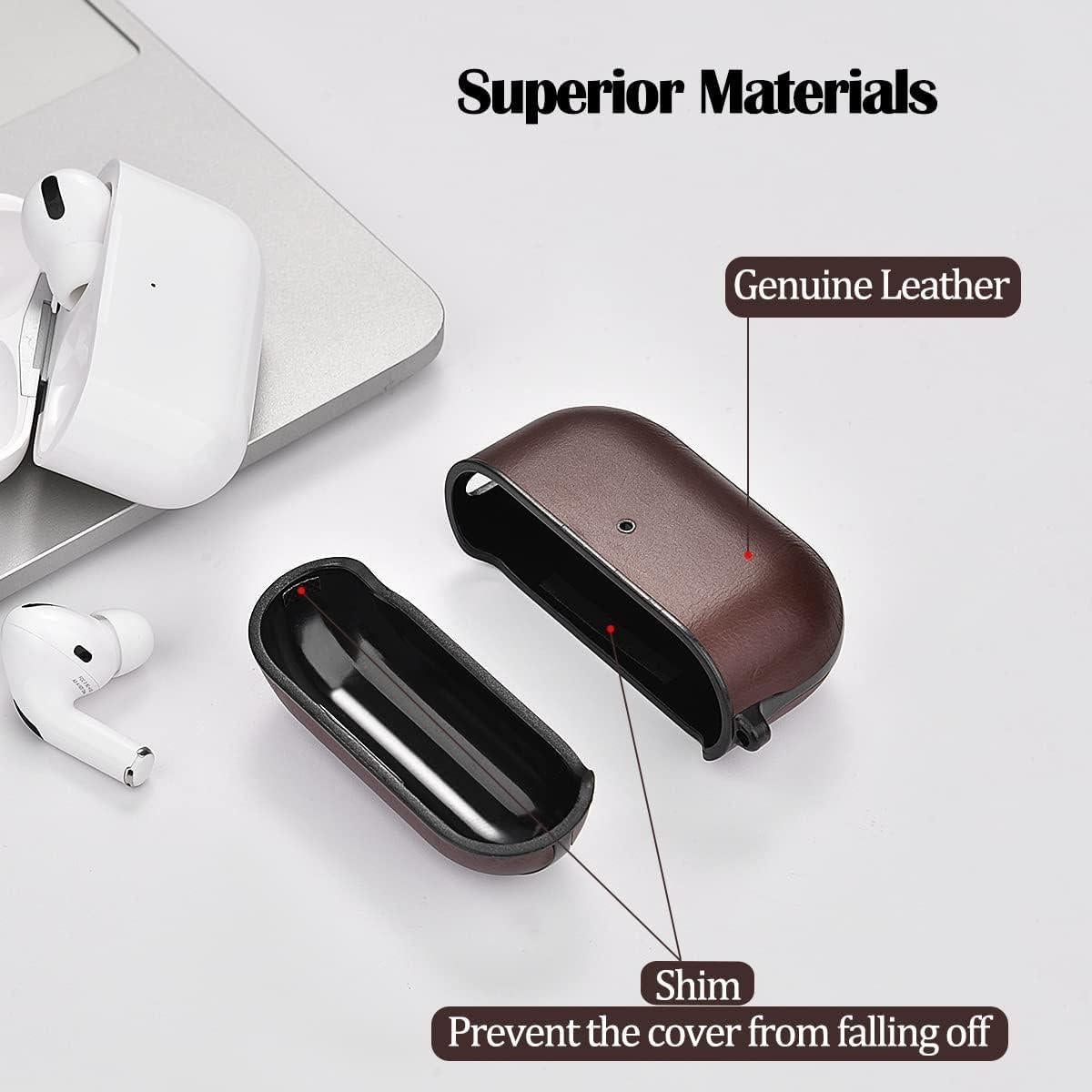 Funda de cuero V-MORO para Airpods Pro 2 - Marrón oscuro