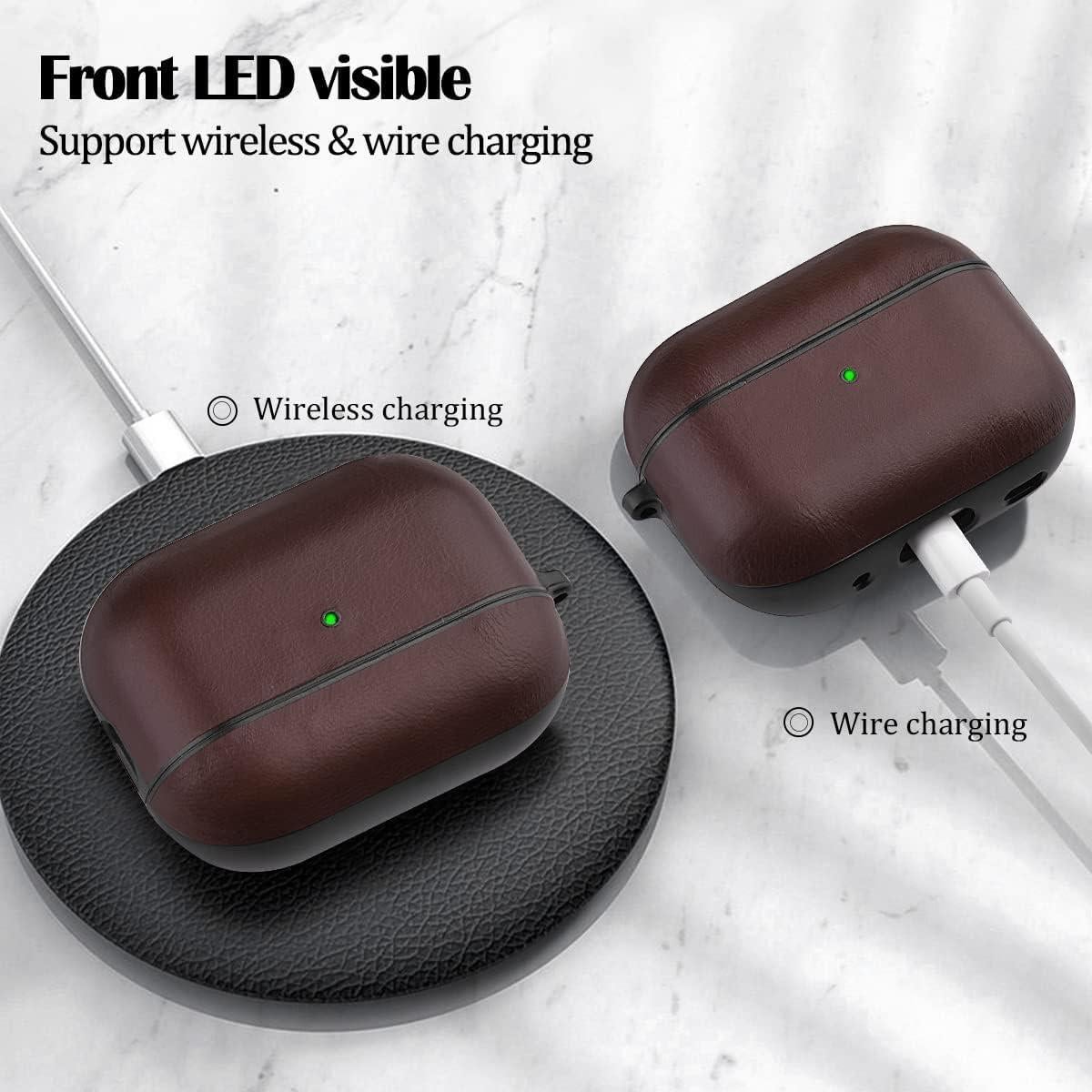 Funda de cuero V-MORO para Airpods Pro 2 - Marrón oscuro