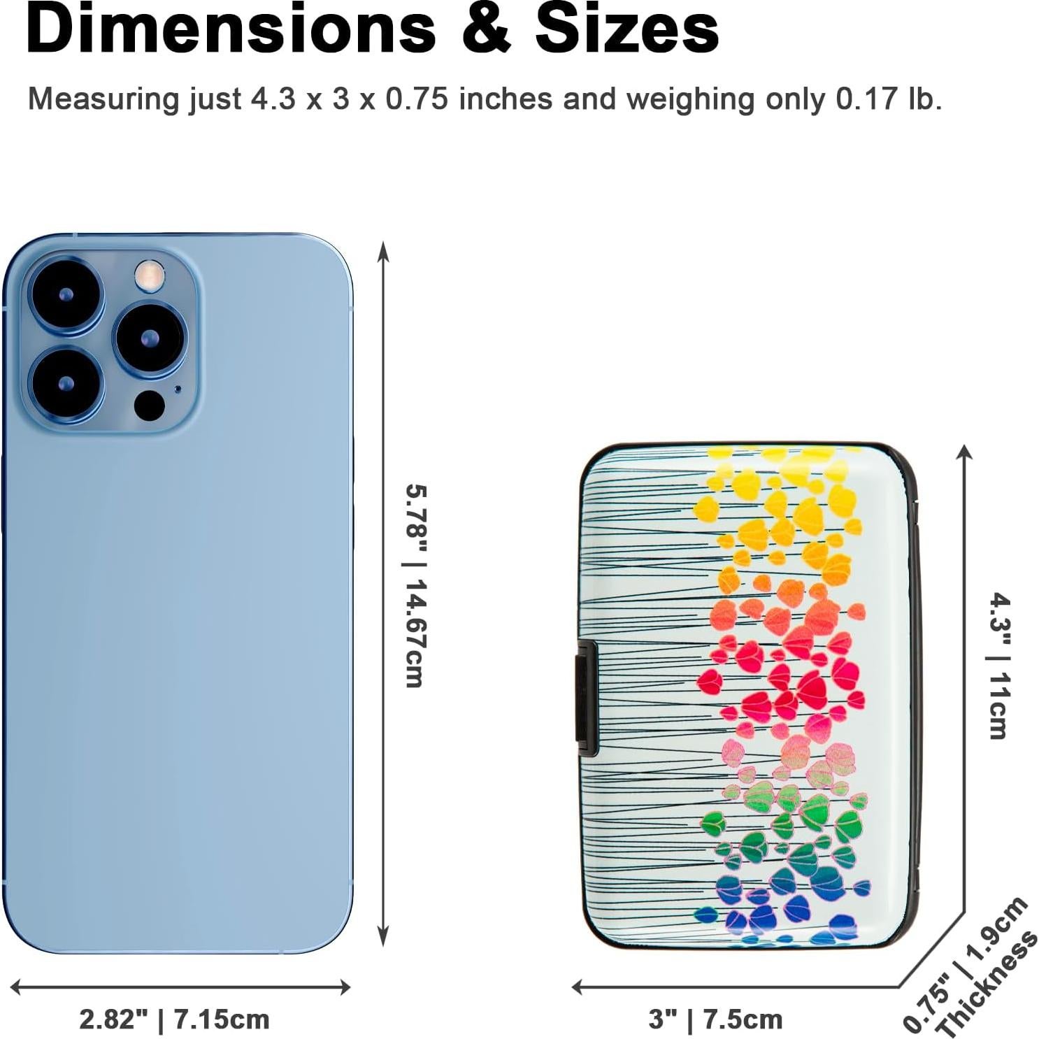 Portatarjetas RFID Kaabao Mini Slim Aluminio Flores Coloridas