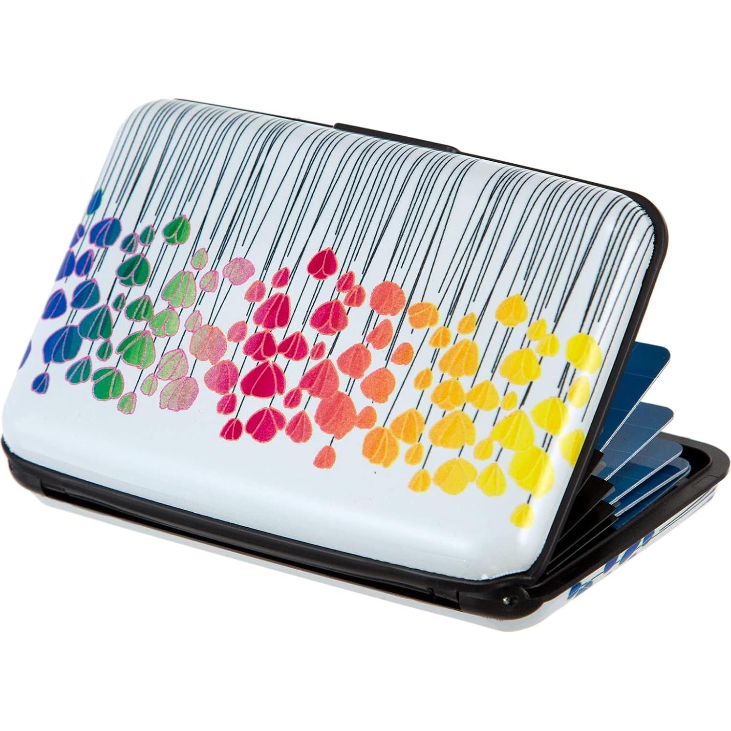 Portatarjetas RFID Kaabao Mini Slim Aluminio Flores Coloridas