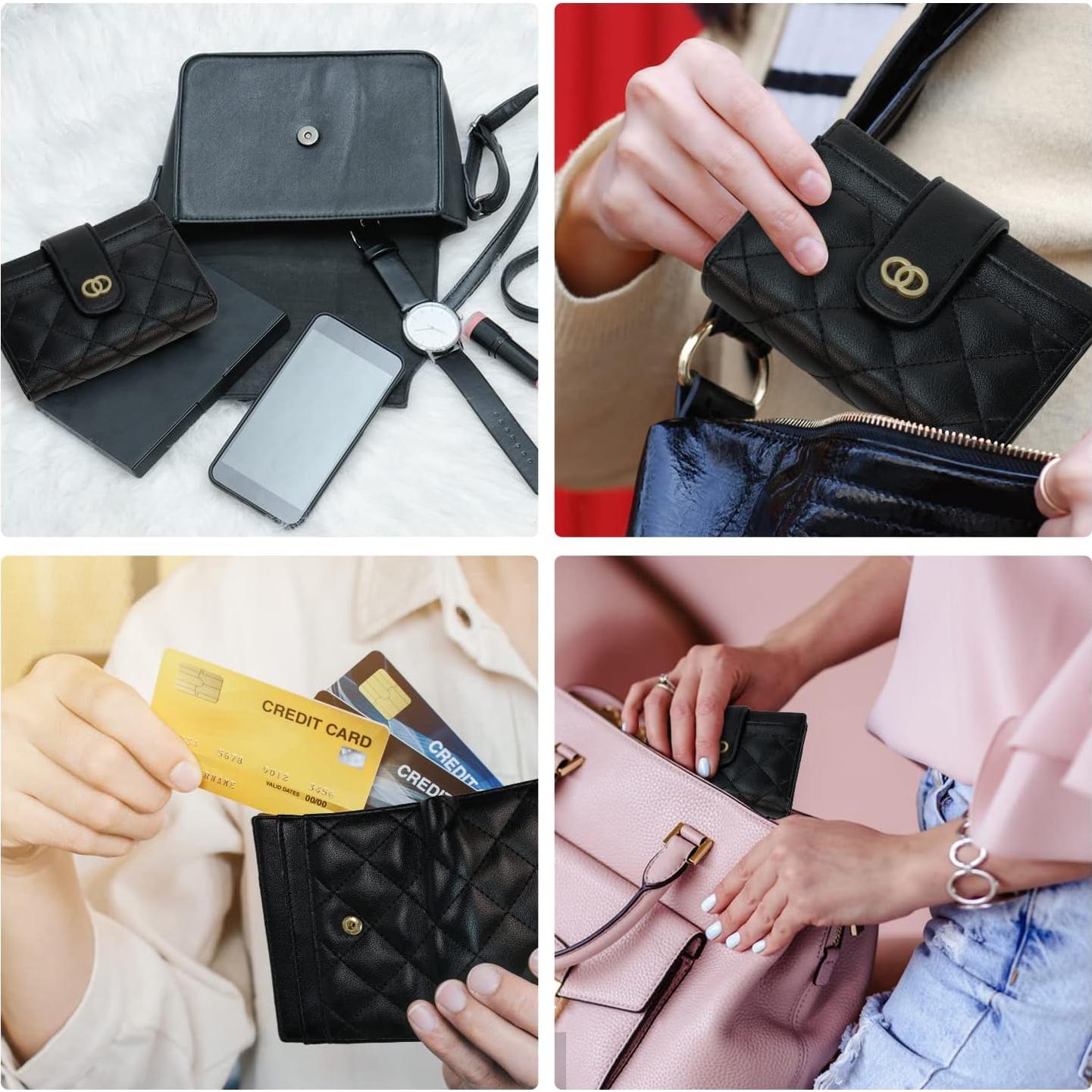 Billetera Pequeña Avando para Mujeres - Bifolding Negro