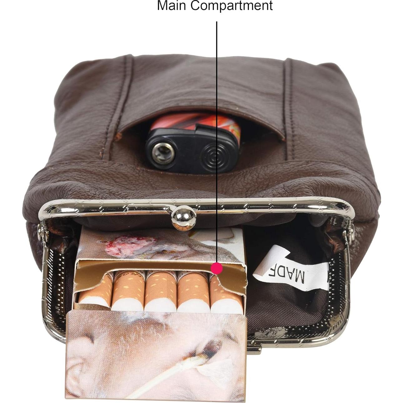 Funda de Cigarrillos de Cuero Leatherboss Marrón para 100's