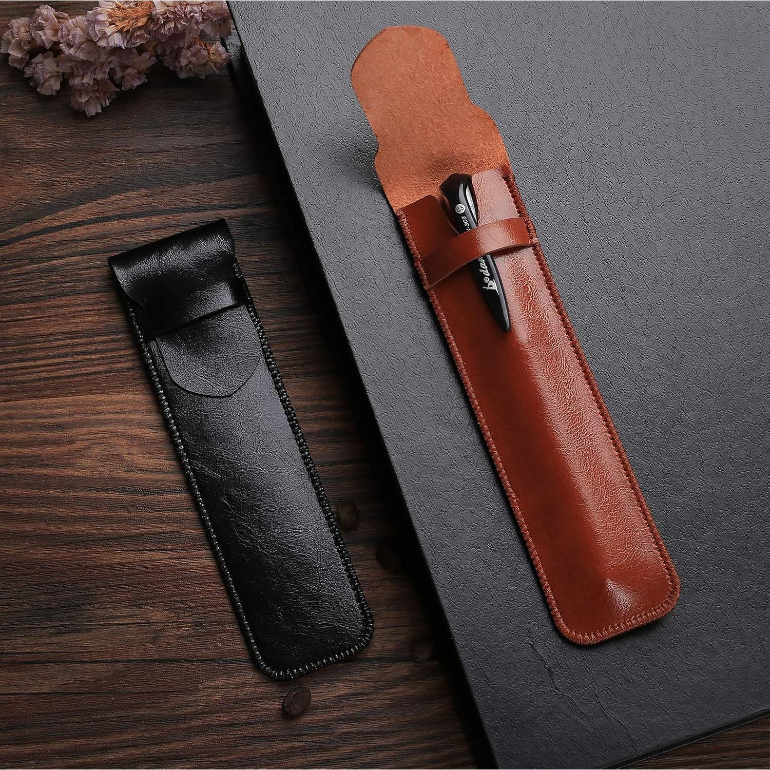 Funda de Cuero para Plumas Daimay - Estuche Protector 2 Piezas