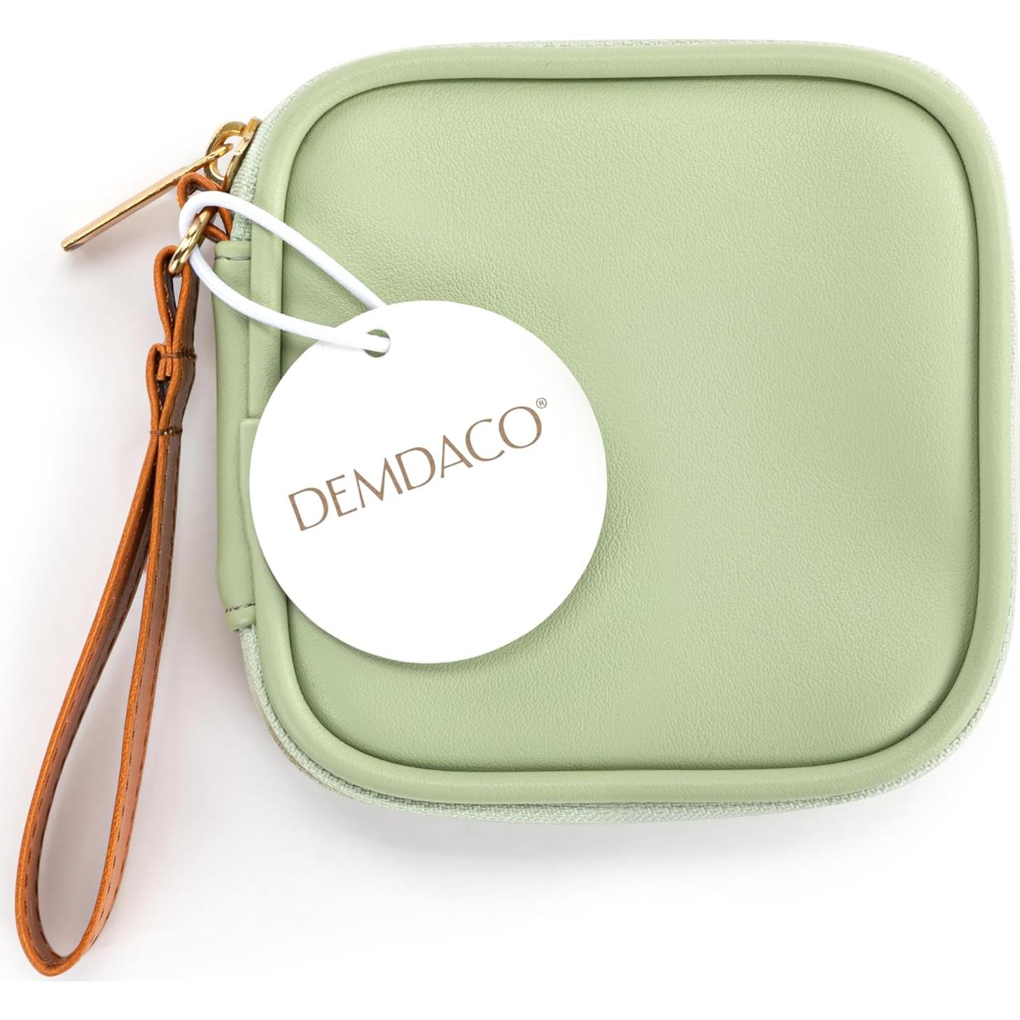 Funda Organizador de Viaje DEMDACO para Cables y Auriculares 10x10 cm Verde
