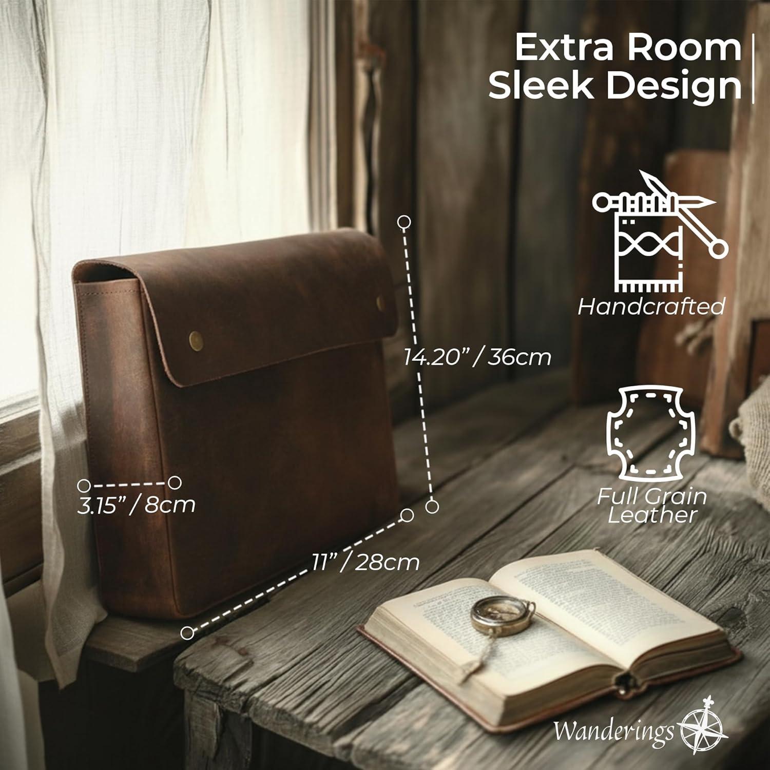 Carpeta de Cuero Wanderings FML - Organizador de Documentos 36x28 cm