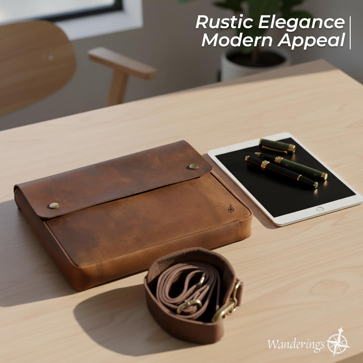 Carpeta de Cuero Wanderings FML - Organizador de Documentos 36x28 cm