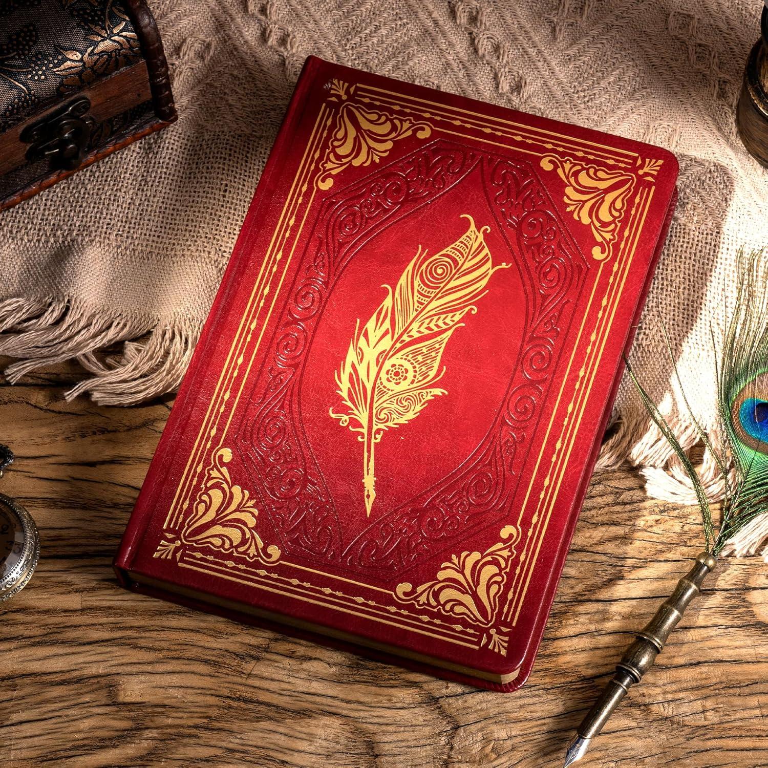 Cuadernos de Tapa Dura CAGIE A5 320 Páginas Rojo Oscuro