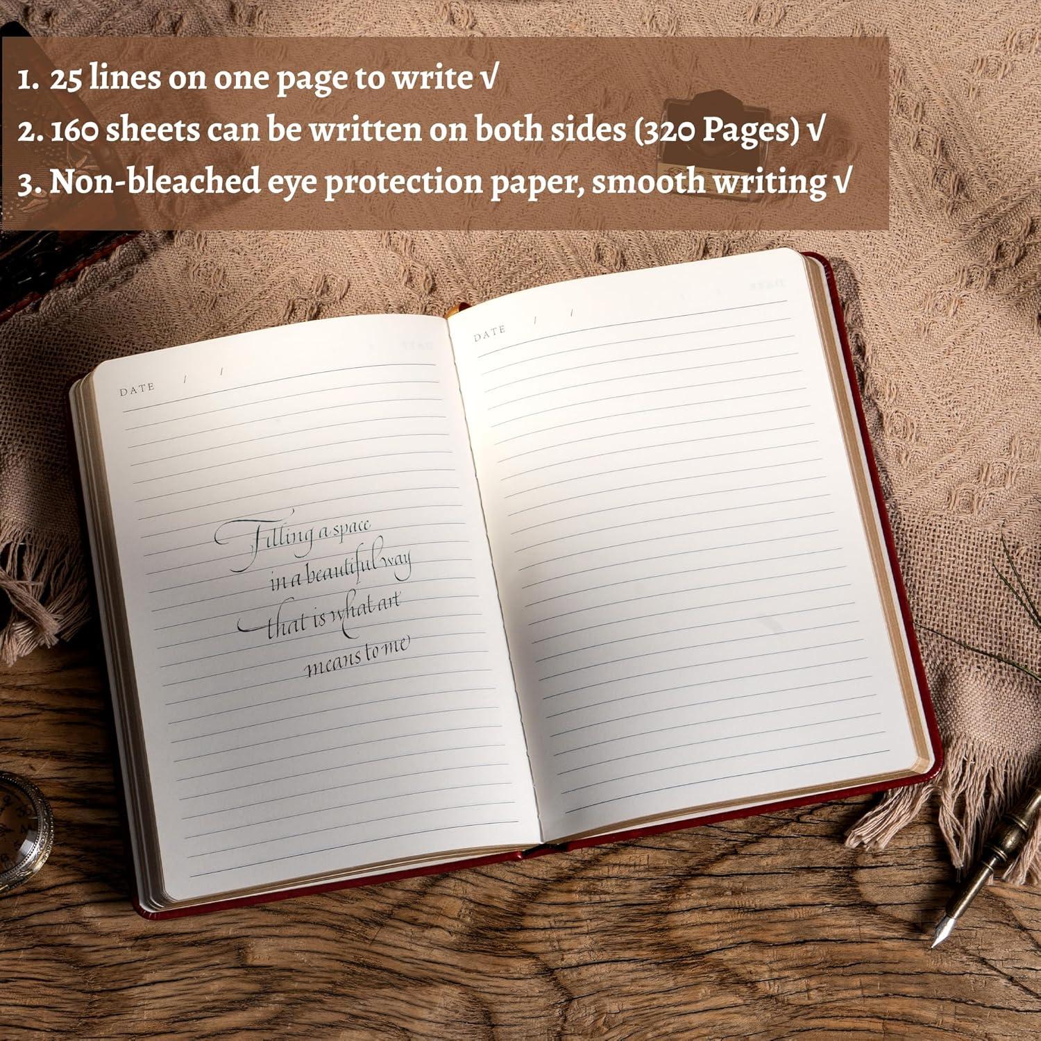 Cuadernos de Tapa Dura CAGIE A5 320 Páginas Rojo Oscuro