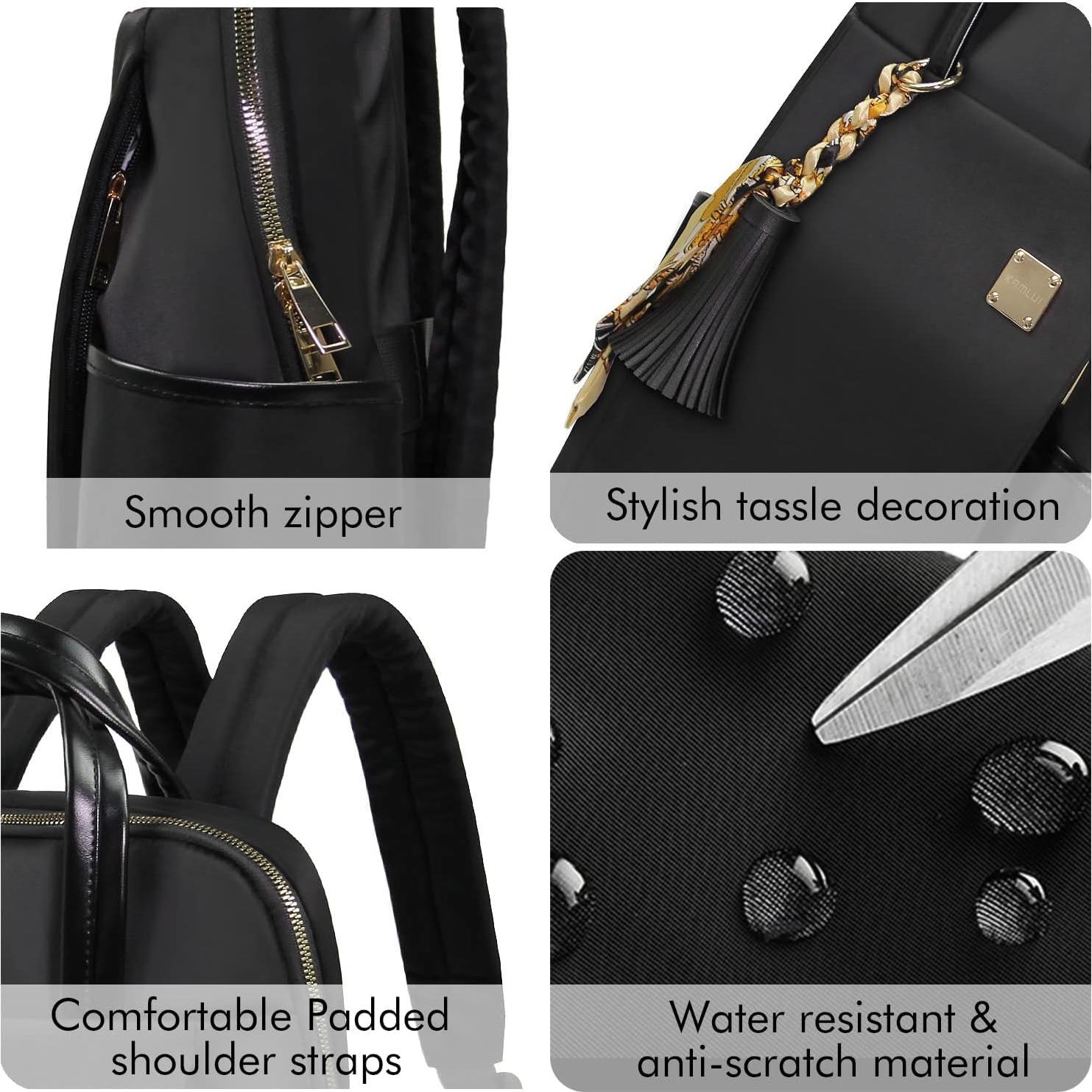 Mochila para Laptop Slim Travel Nylon Negro 15.6" Resistente al Agua