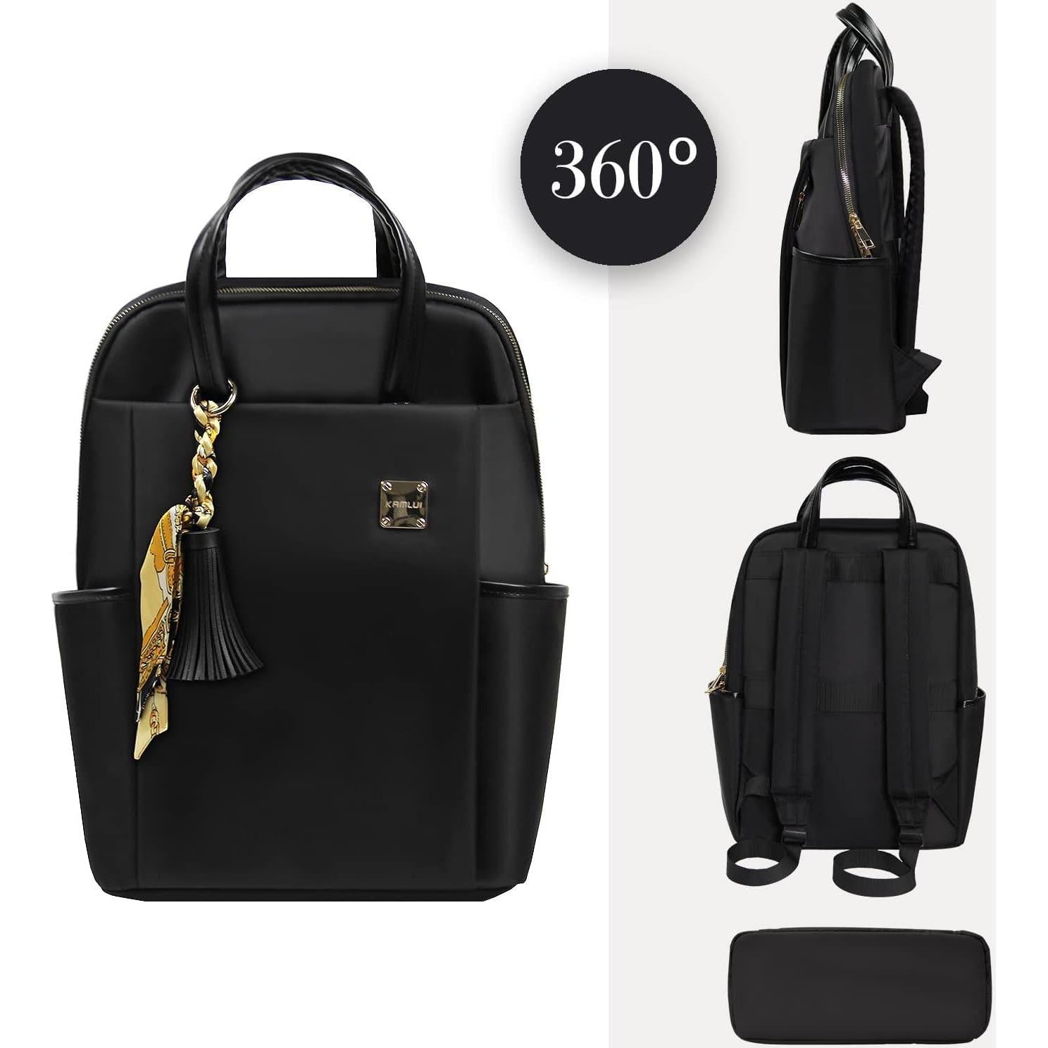 Mochila para Laptop Slim Travel Nylon Negro 15.6" Resistente al Agua