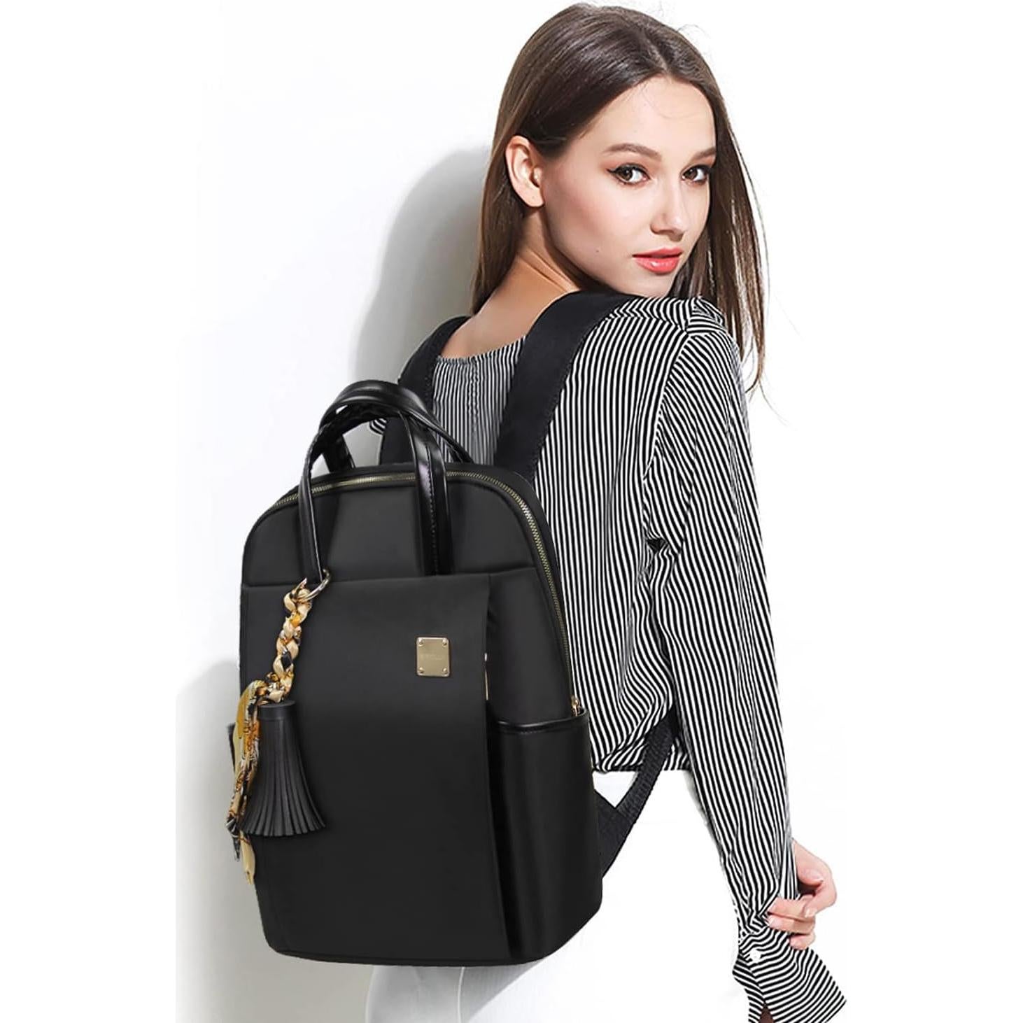 Mochila para Laptop Slim Travel Nylon Negro 15.6" Resistente al Agua