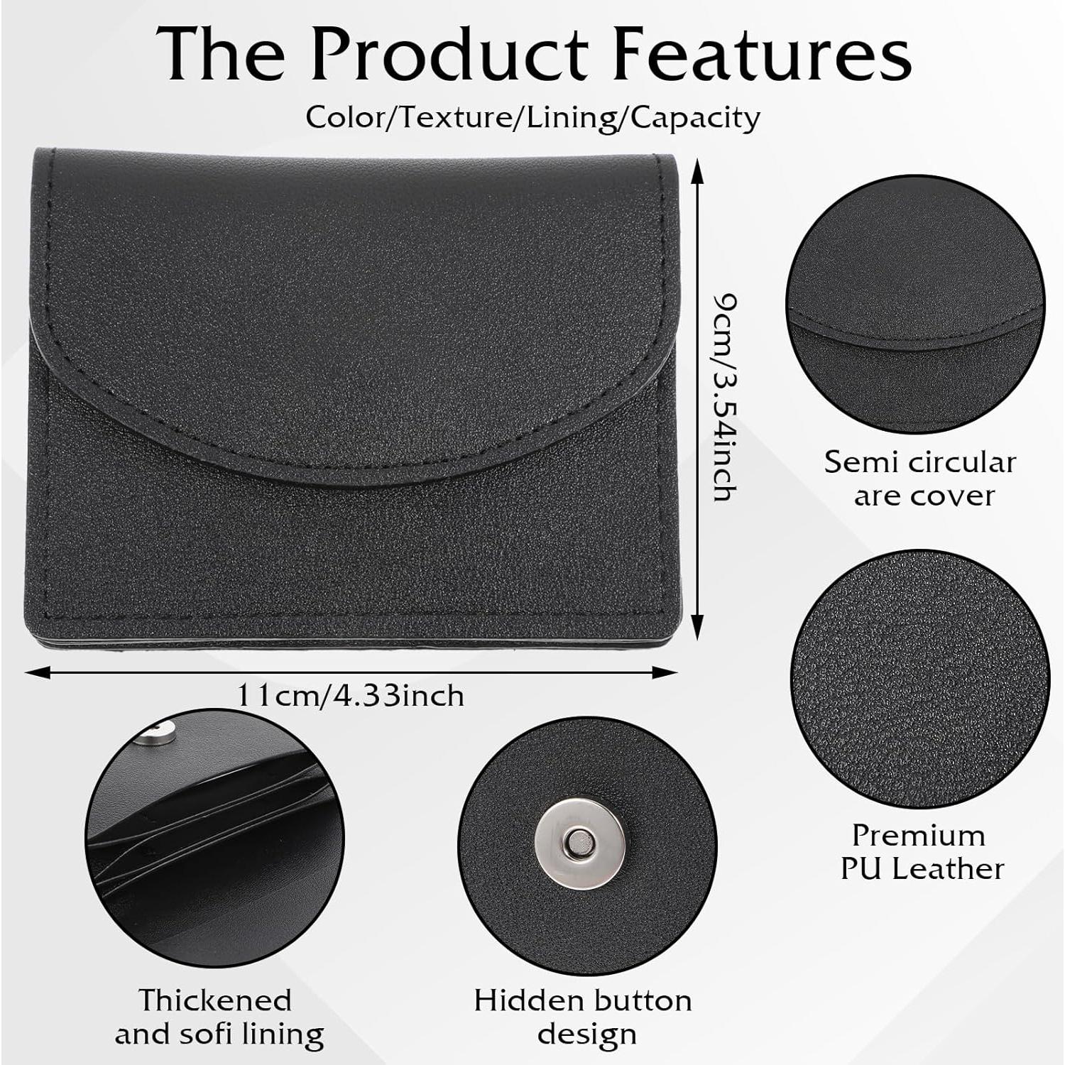 Portafolios de Tarjetas de Negocios Piriuuo Cuero PU Negro