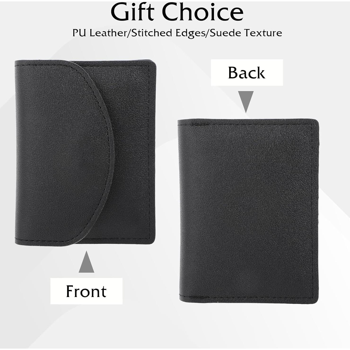 Portafolios de Tarjetas de Negocios Piriuuo Cuero PU Negro