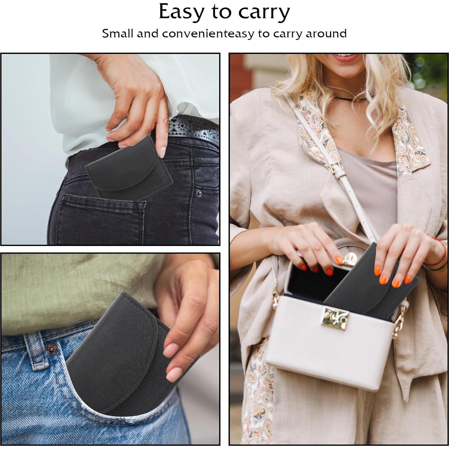 Portafolios de Tarjetas de Negocios Piriuuo Cuero PU Negro