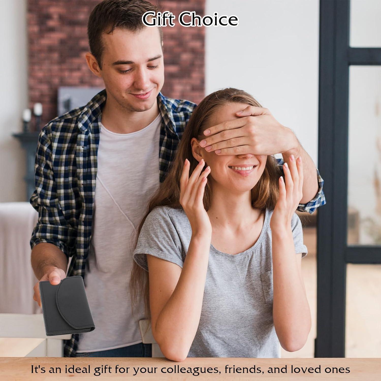 Portafolios de Tarjetas de Negocios Piriuuo Cuero PU Negro